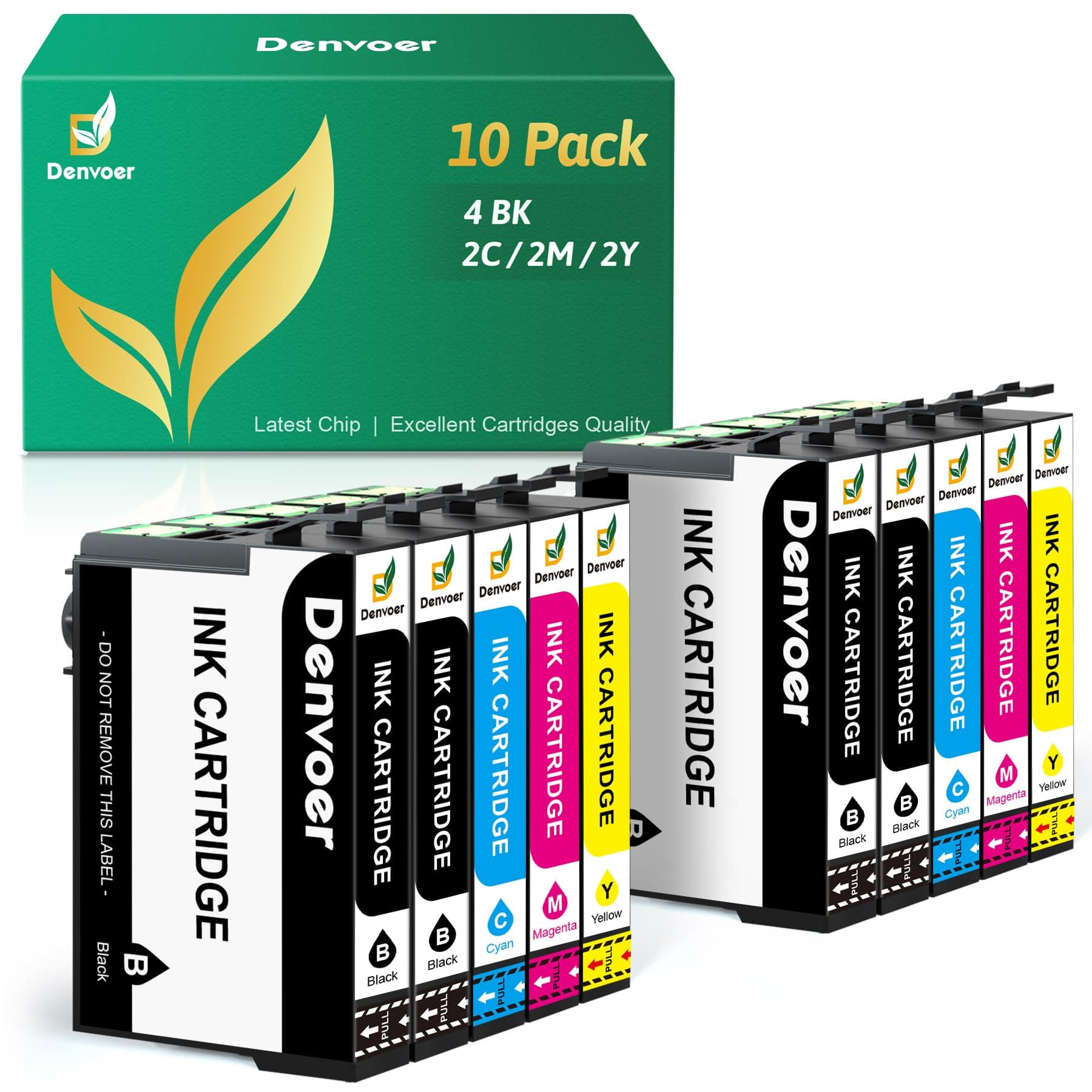 Denvoer Remplacement pour Cartouche 405 XL Compatible pour Epson 405 405XL Multipack pour Workforce Pro WF-3820 WF-3825 WF-4820 WF-4830 WF-7835 WF-7840 WF-7830 WF-4825 WF-7310 WF3825 WF4820(10 Pack)