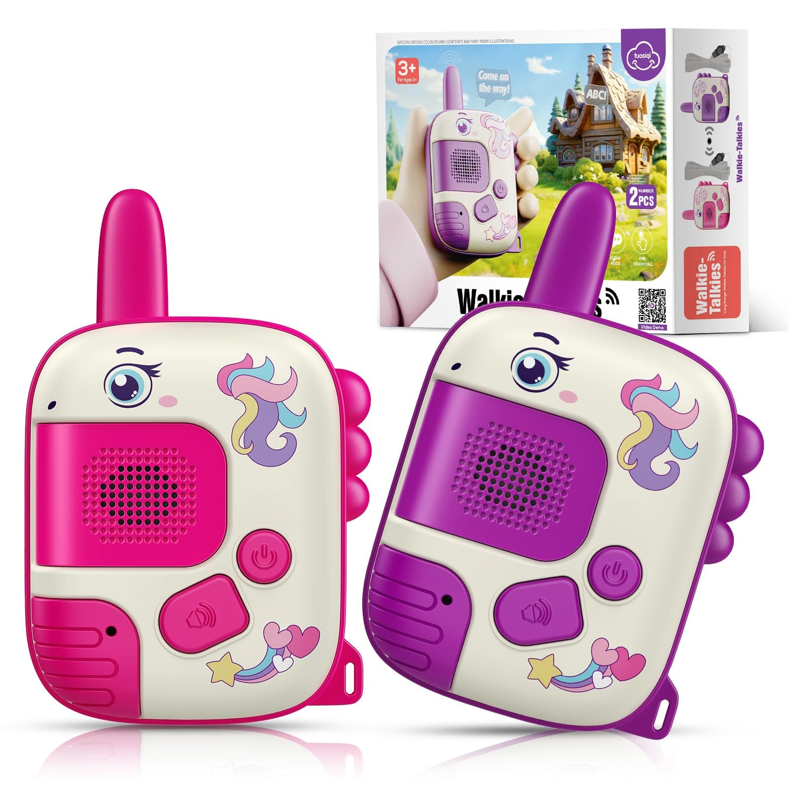 Walkie-Talkie Bambini, Regalo Bambina 3-8 Anni Walkie Talkies Giochi Bambina 3 4 5 6 7 Anni Giocattoli Giochi Esterno Bambina Giocattoli Bambina 4-6 Anni Unicorno Regalo di Pasqua