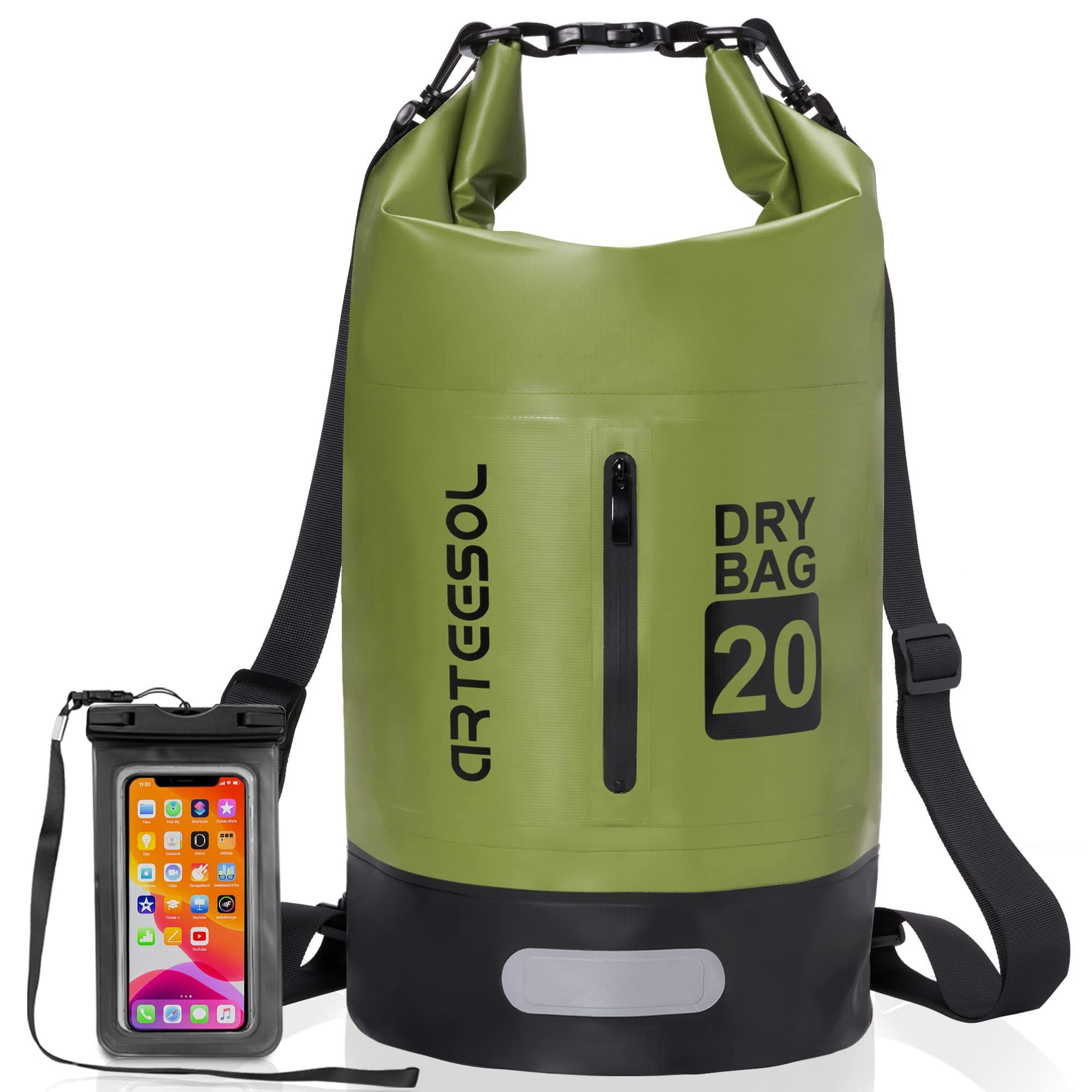 Blackace arteesol Borsa Impermeabile 5L/10L/20L/30L Waterproof Dry Bag Zaino Sacca Stagna con Doppia Tracolla per Nuoto Kayak Canottaggio Pesca Viaggiare in Bicicletta Spiaggia