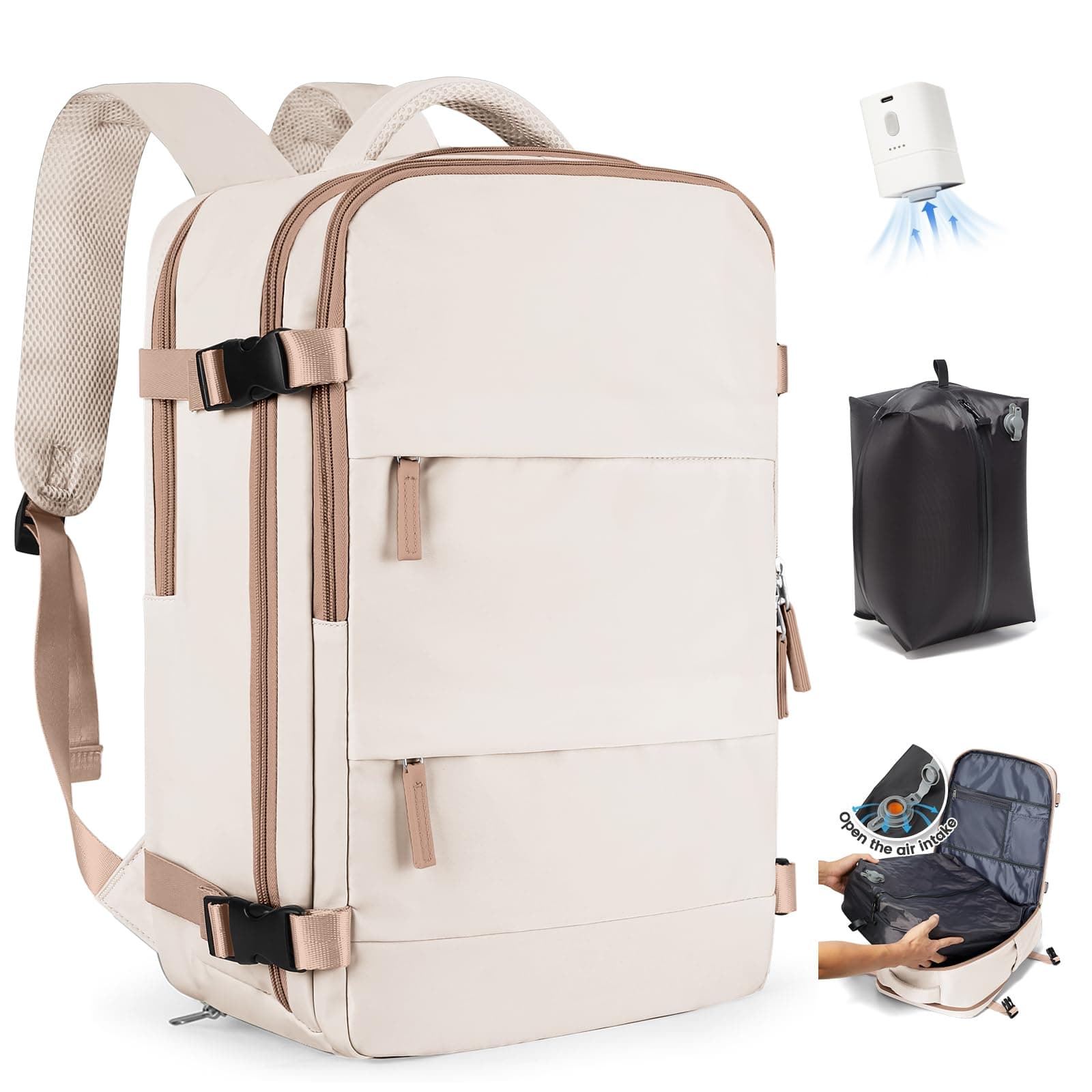 SZLX Mochila al Vacio con Bomba Equipaje de Mano 40x30x20 Ryanair Vueling Wizzair Easyjet Mochila Viaje Cabina Avion 40x20x25 Ryanair Mujer Mochila de transporte Impermeable para Computadora Portátil