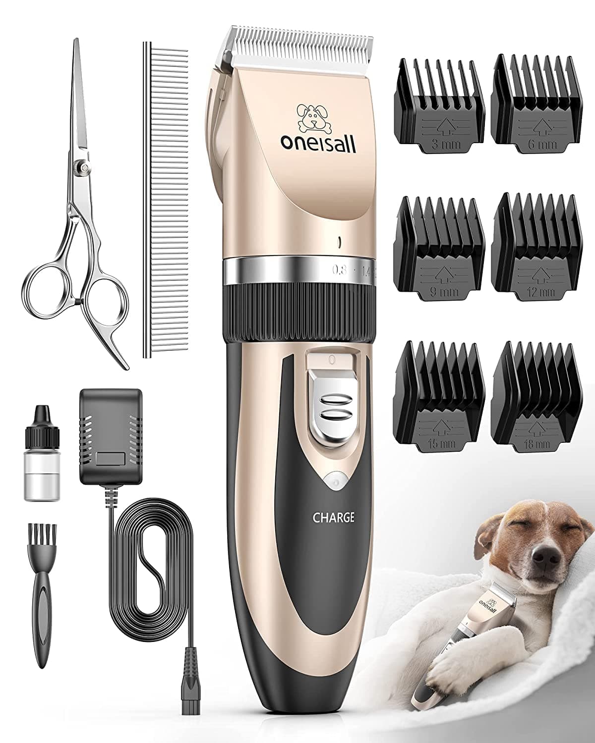 oneisall Tosatrice per Cani Professionale rumore basso Rasoio per cani Toelettatura Cani Gatti Animali Tosatore