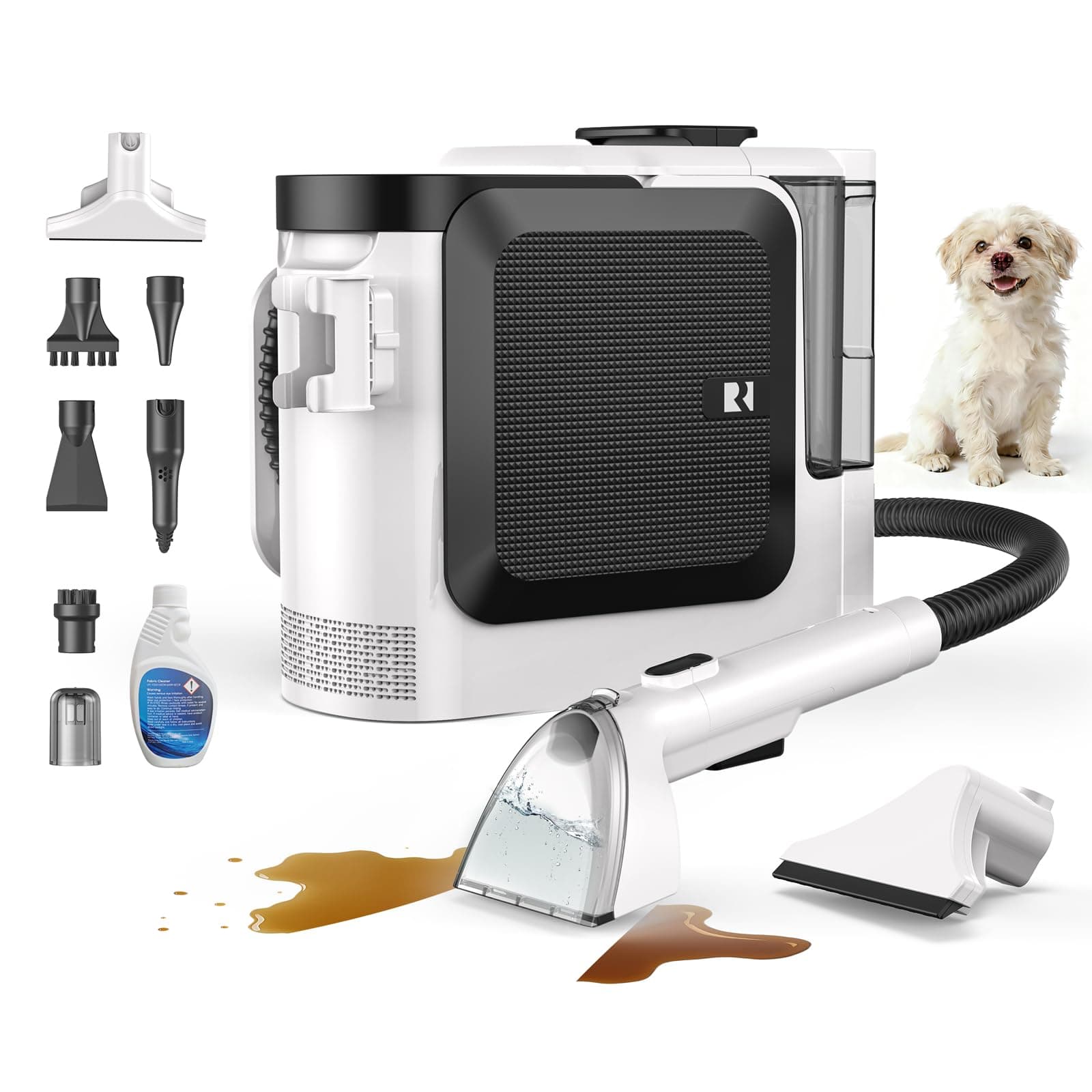 Redkey C2 Lavatappeti Lava e Asciuga a Vapore, 1800W 26000Pa Pulitore Vapore, Pulitore a Vapore per Divani e Tessuti 4 in 1 Aspiratore Liquidi per Tappeti, Finestre, Auto, 7 Accessori e Detergente
