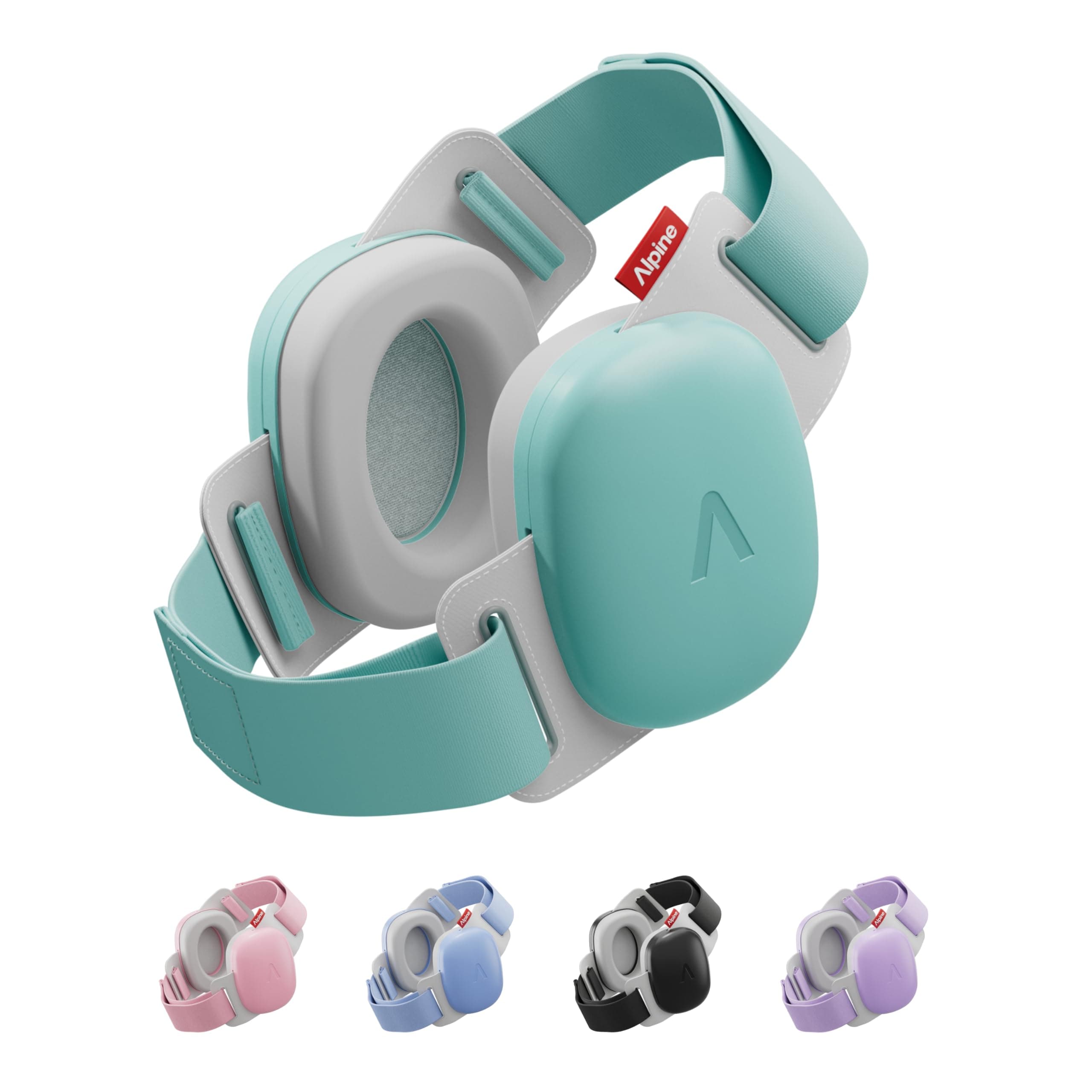 Alpine Muffy Baby Comfort, Paraorecchie per Neonati e Bambini, Certificato CE, Vestibilità Sicura e Confortevole, Protezione dell'udito Regolabile fino a 48 Mesi, Attenuazione 24 dB, Turchese