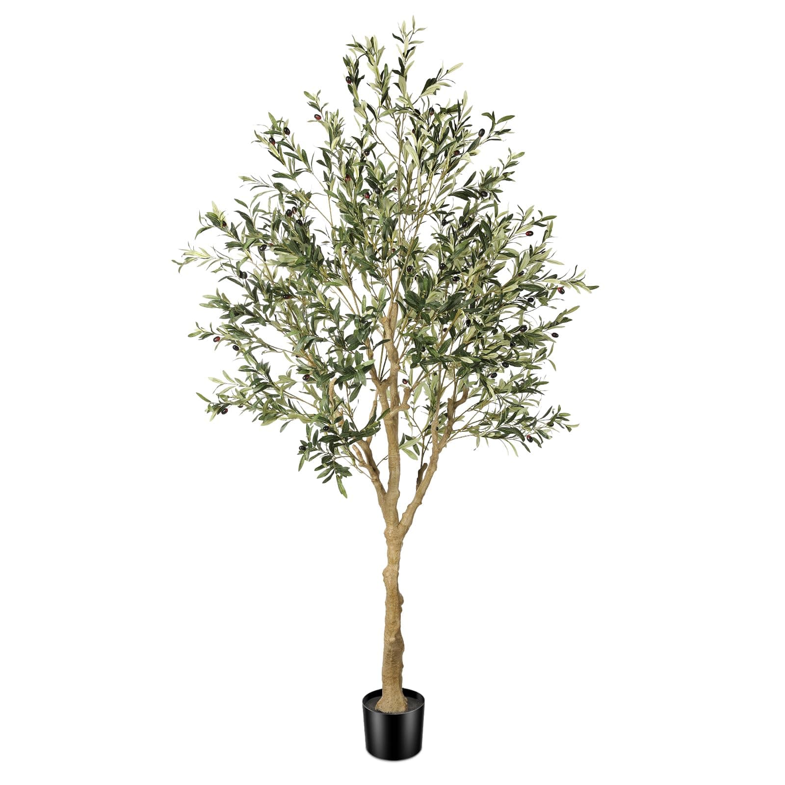 FEELEAD Olivier Artificiel réaliste de 2,1 m pour intérieur (210 cm), | Olivier,Arbre Artificiel ,Grand Olivier Artificiel en Soie avec Tronc en Bois Naturel pour décoration de Maison et de Bureau
