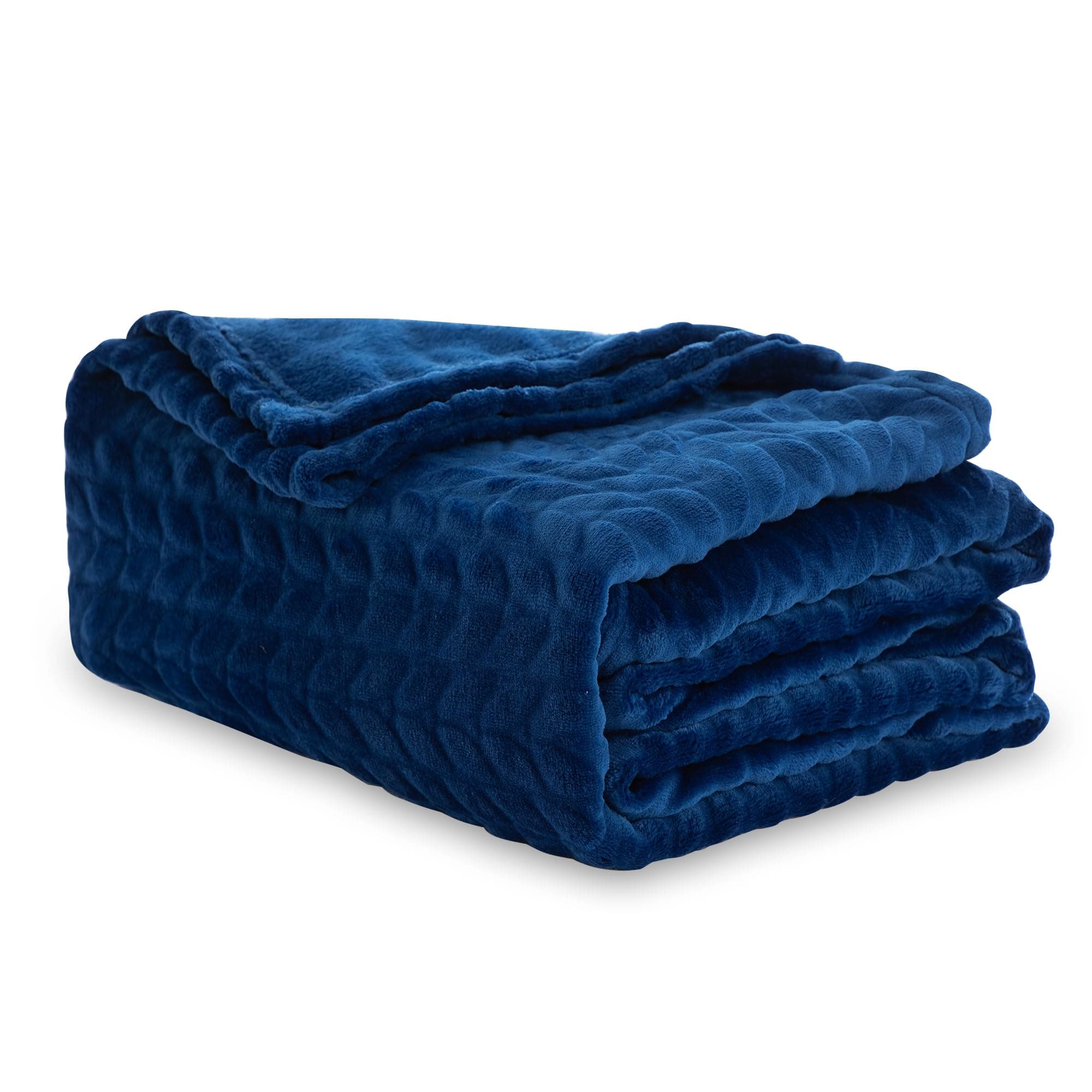 Winthome Plaid Polaire Ultra Doux et Moelleux, Chaude &Respirante, Oeko-TEX | Couverture Flanelle Anti-Boulochage, Jeté de Canapé Cocooning pour Couch & Lit, Noel Cadeau, Toutes Saisons (150x200cm, Bleu)