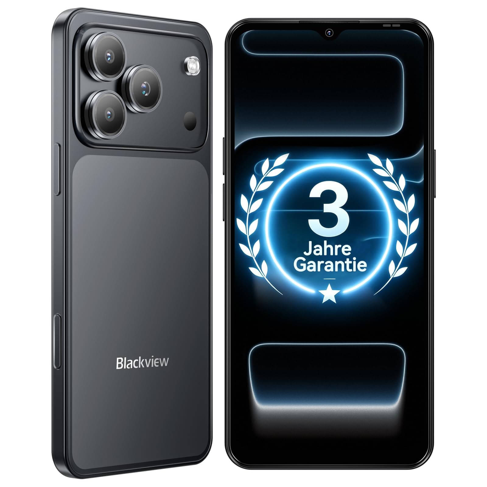 Blackview Android 16 Smartphone Offerta, 64GB/2TB, 4G Dual SIM | 5000mAh, Fotocamera 32MP AI, 6.56" HD+, Cellulare Economico con Cover, Face ID/IP54/3 Slot Per Carte/3 Anni Garanzia