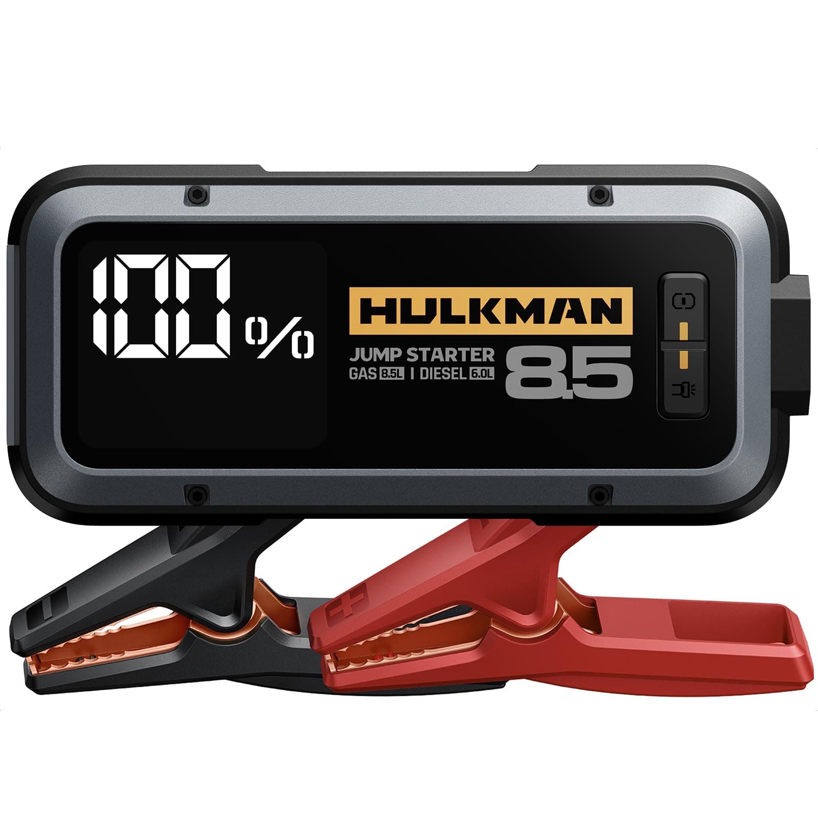 HULKMAN Alpha85 Arrancador de Coches 20000mAh 2000A Arrancador de Baterías de Coche (para 8,5L de Gasolina o 6,0L de Diésel) con Linterna LED de Emergencia Impermeable 65W Carga Rápida