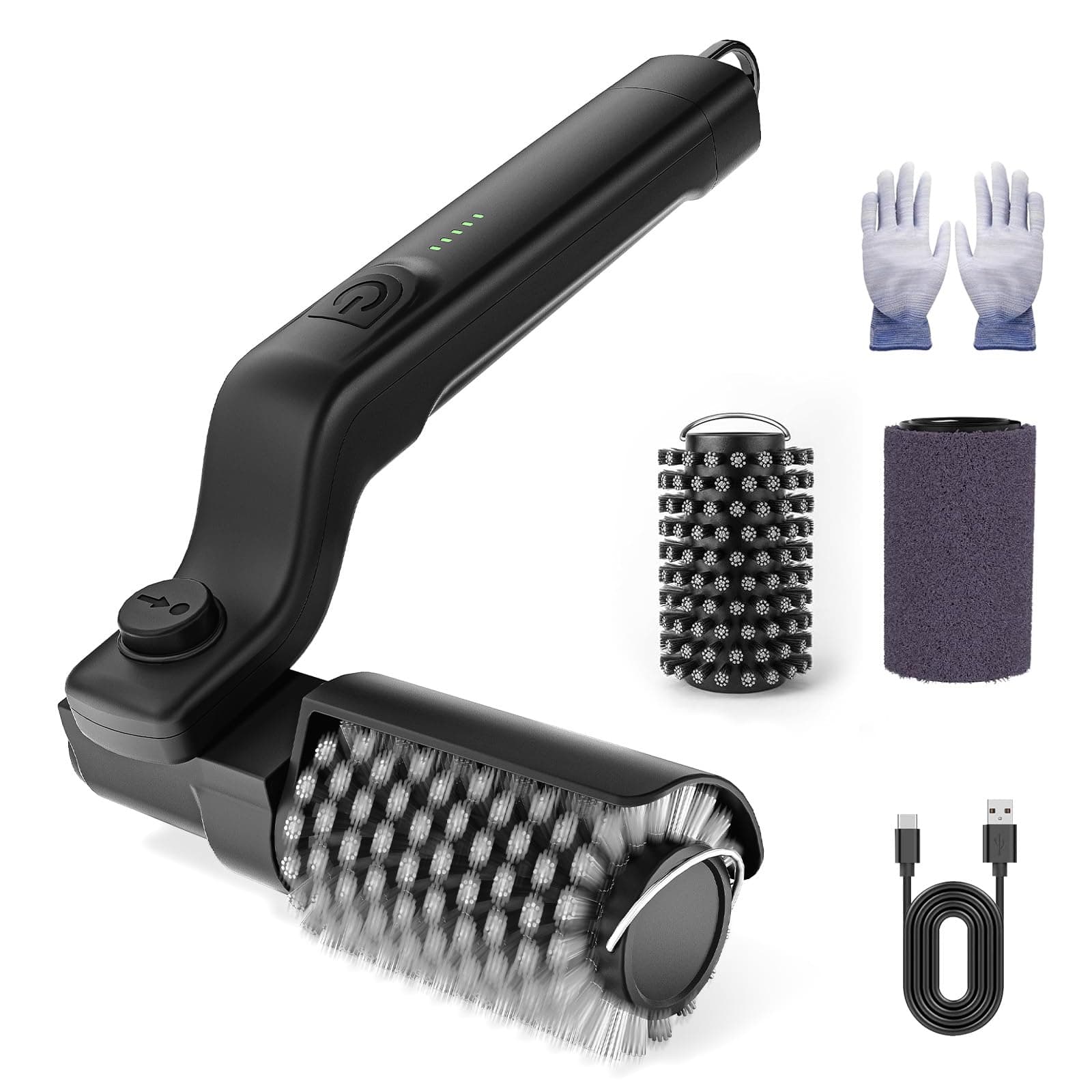 Brosse à récurer automatique pour barbecue:180° réglable,Contrôle d'alimentation 3 vitesses, brosse de nettoyage en acier inoxydable rechargeable, nettoyeur imperméable avec tête de brosse supplémenta