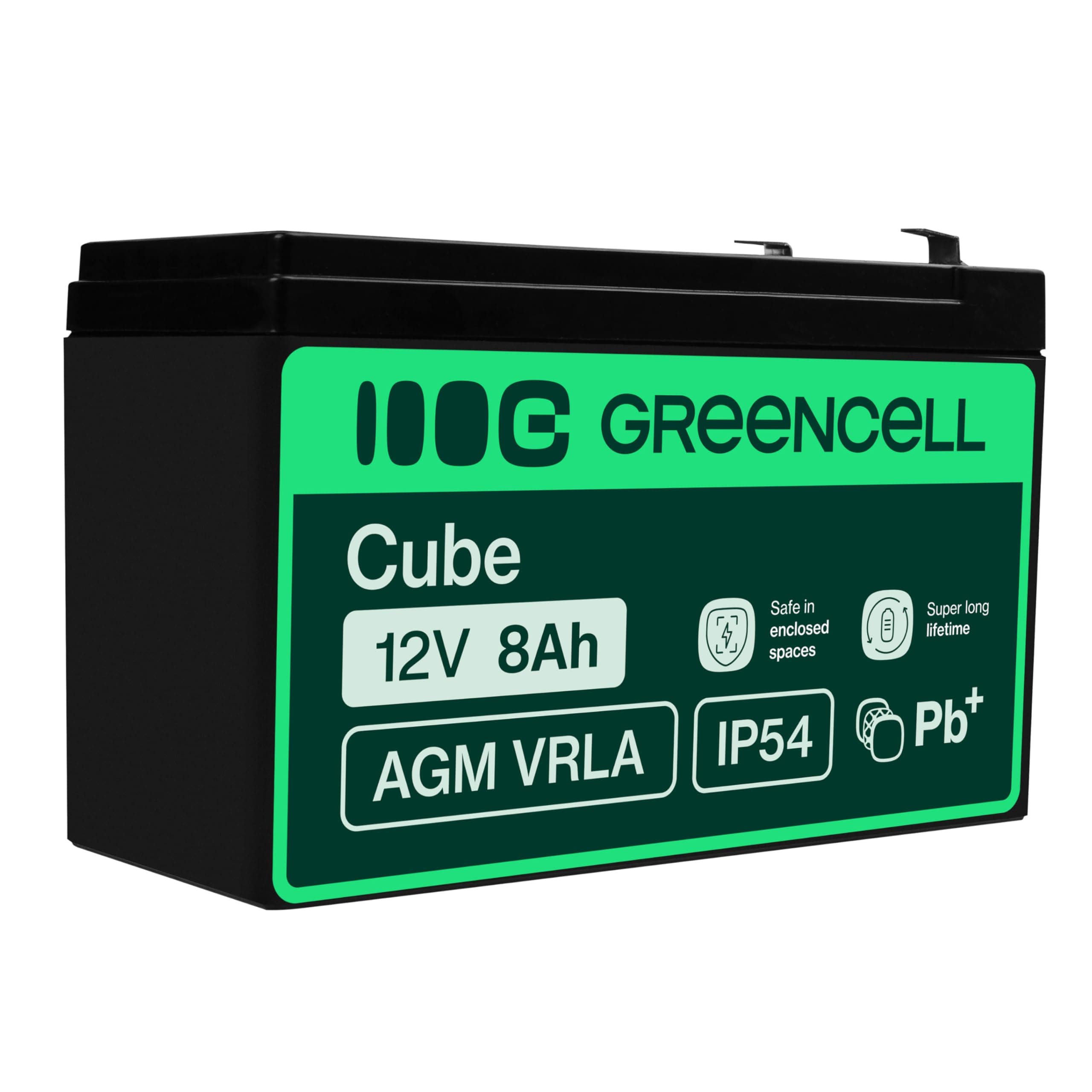 GreenCell® Batteria al piombo AGM 12V 8Ah Accumulatore Ricaricabile Sigillata VRLA Senza manutenzione Batterie di ricambio ermetica | giocattoli per bambini | Installazioni di allarme | UPS/USV