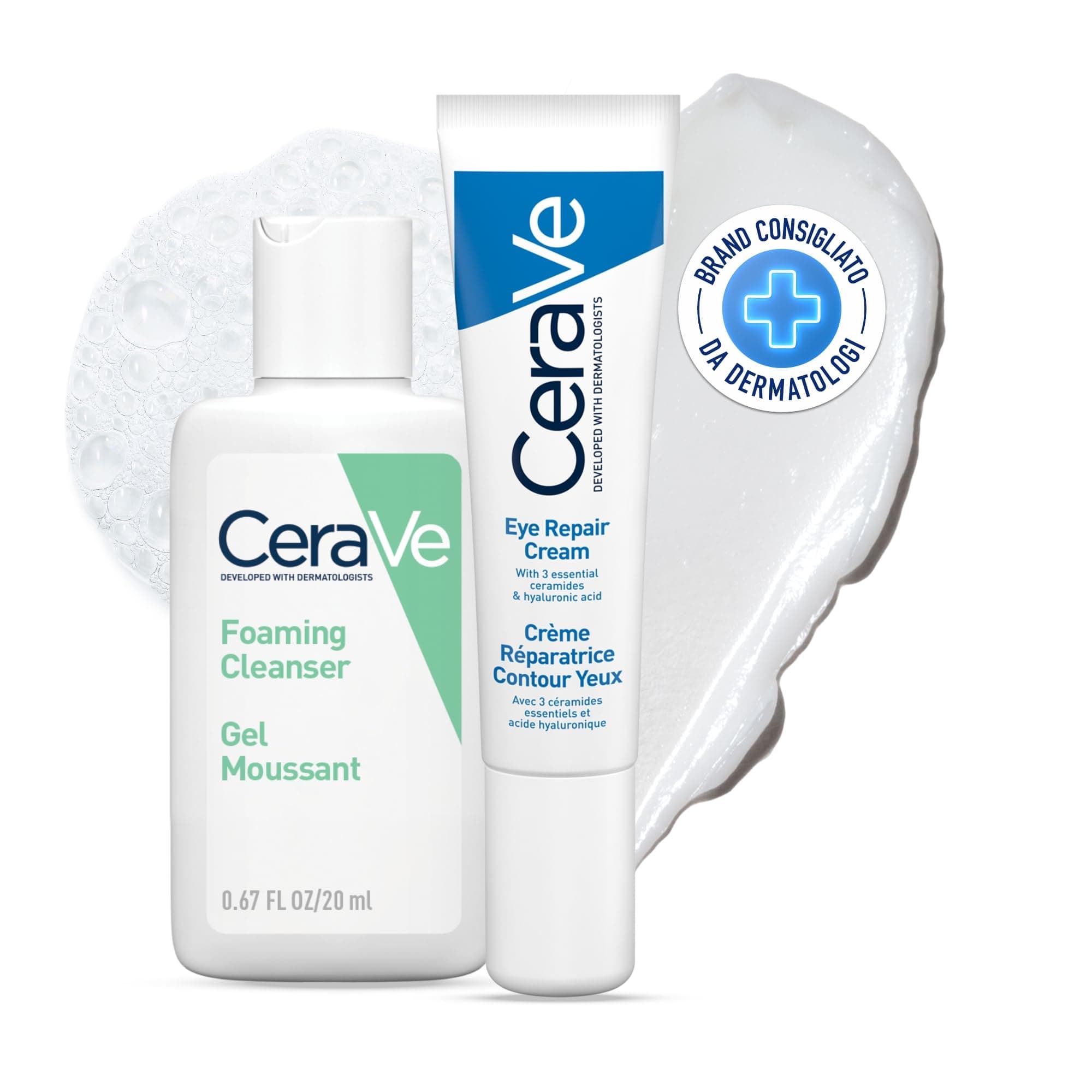 CeraVe Crema Contorno Occhi Riparatrice, Per un Contorno Occhi Idratato a Lungo, Borse Ridotte e Occhiaie Attenuate, Per Tutti i Tipi di Pelle, Con Acido Ialuronico e Ceramidi e Prodotti Correlati
