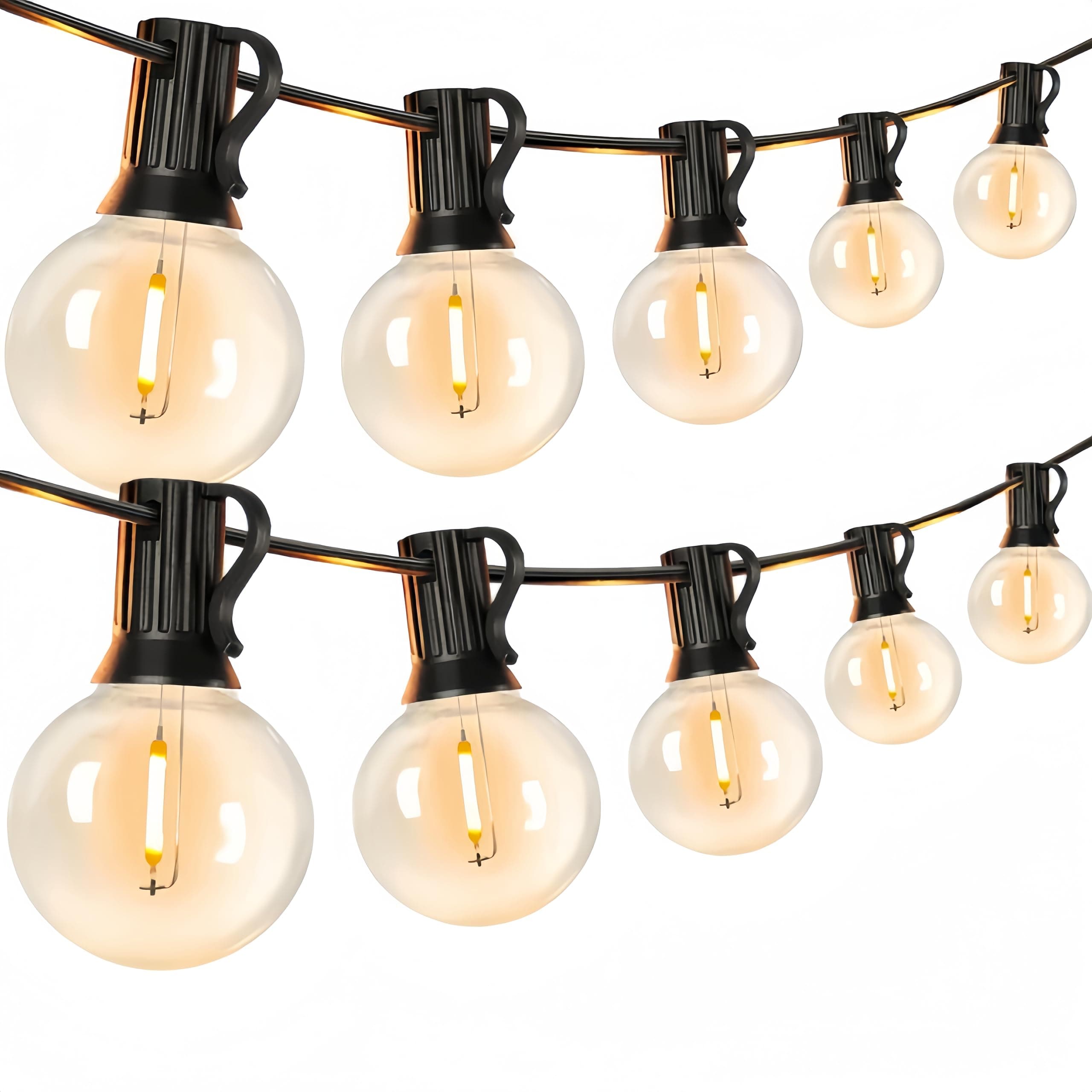 LaPitio Catena Luminosa Esterno, 60M IP45 Impermeabile Collegabile Luci Giardino con 100+4 G40 Lampadine in Plastica Infrangibile, Bianco Caldo 2500K per Giardino, Patio, Feste, Matrimoni