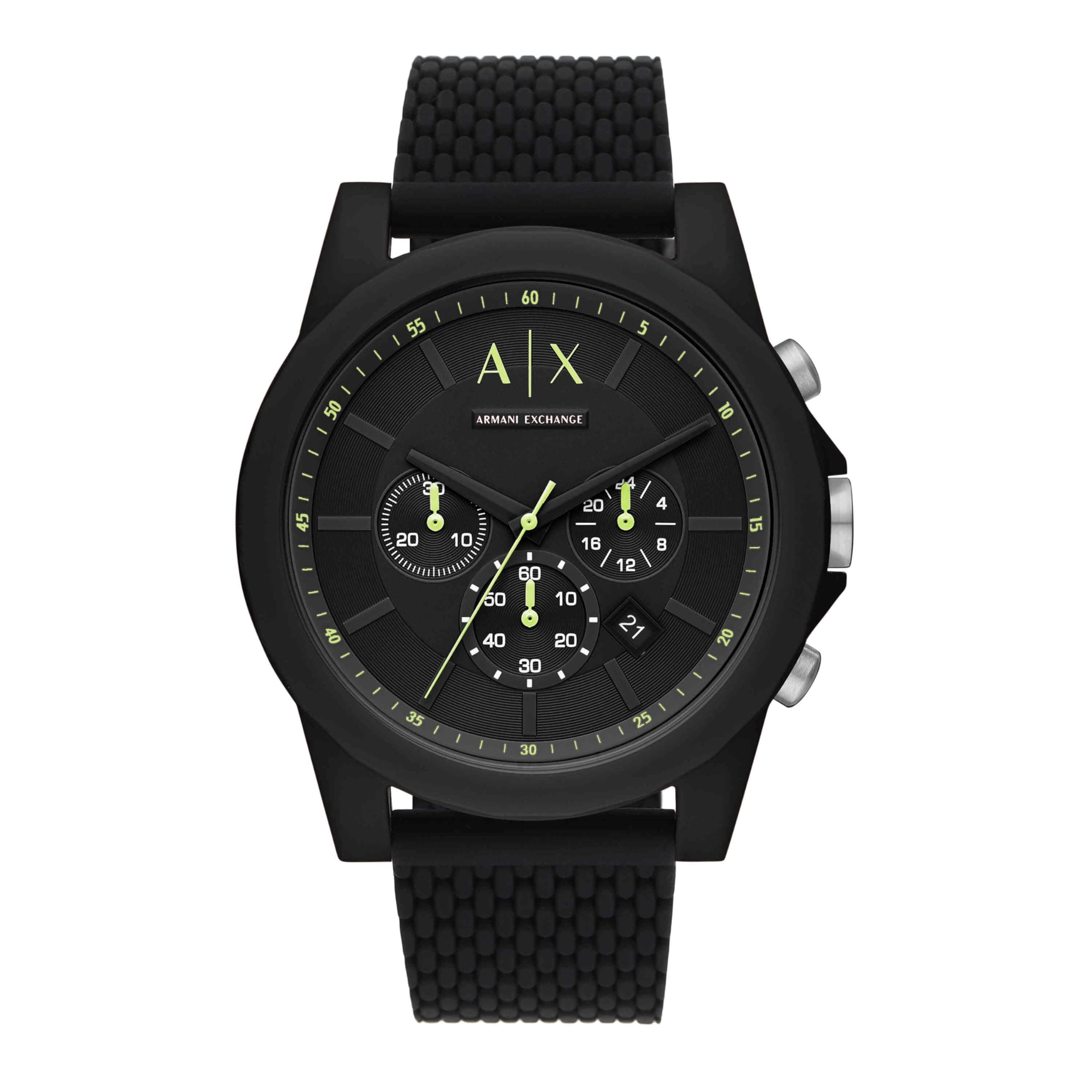 Armani Exchange Orologio per uomo, movimento cronografo al quarzo e cassa da 44 mm con cinturino in silicone