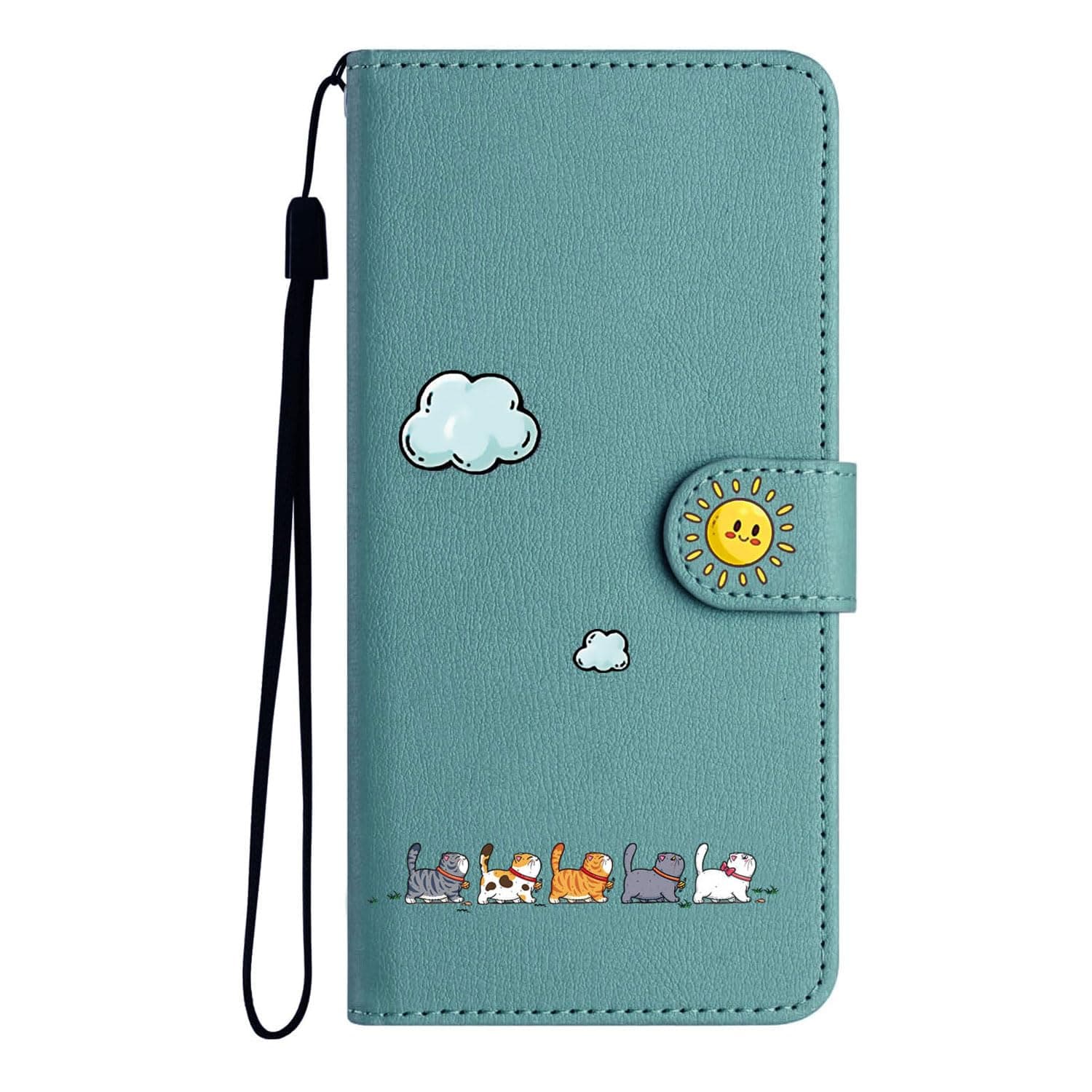FALUWONRU Coque pour Samsung Galaxy A17/A26/A16 5G/4G,Chat Mignon et coloré Housse de Protection Etui à Pochette de Portefeuille Rabat en Cuir PU【Fermeture Magnétique】【Boîtier avec Support】,Vert
