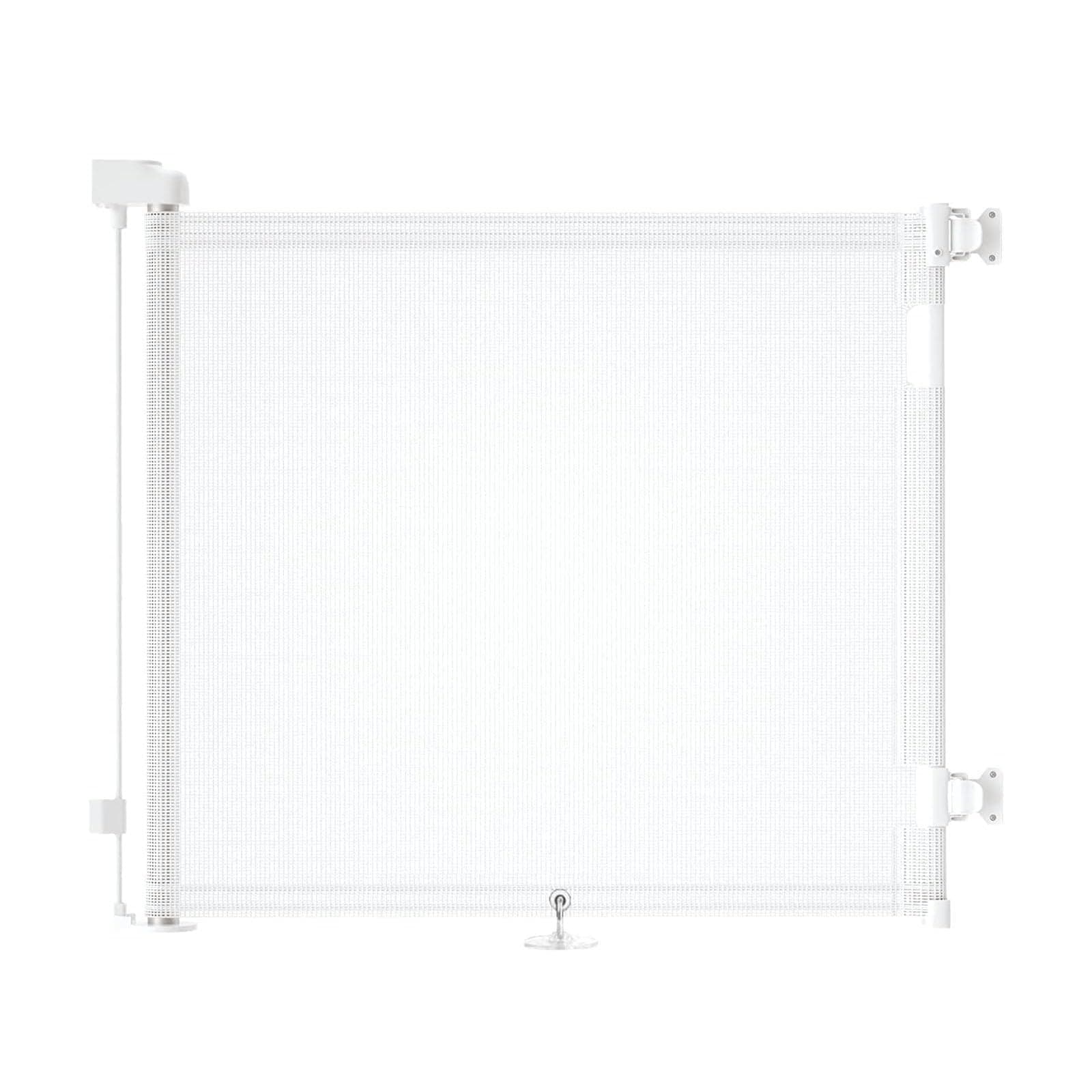 Puerta Seguridad Bebé Extensibles, Barrera Seguridad Nños y Perros, 0-150 cm Retráctil Vallas para Escaleras y Pasillos, Interiores y Exteriores