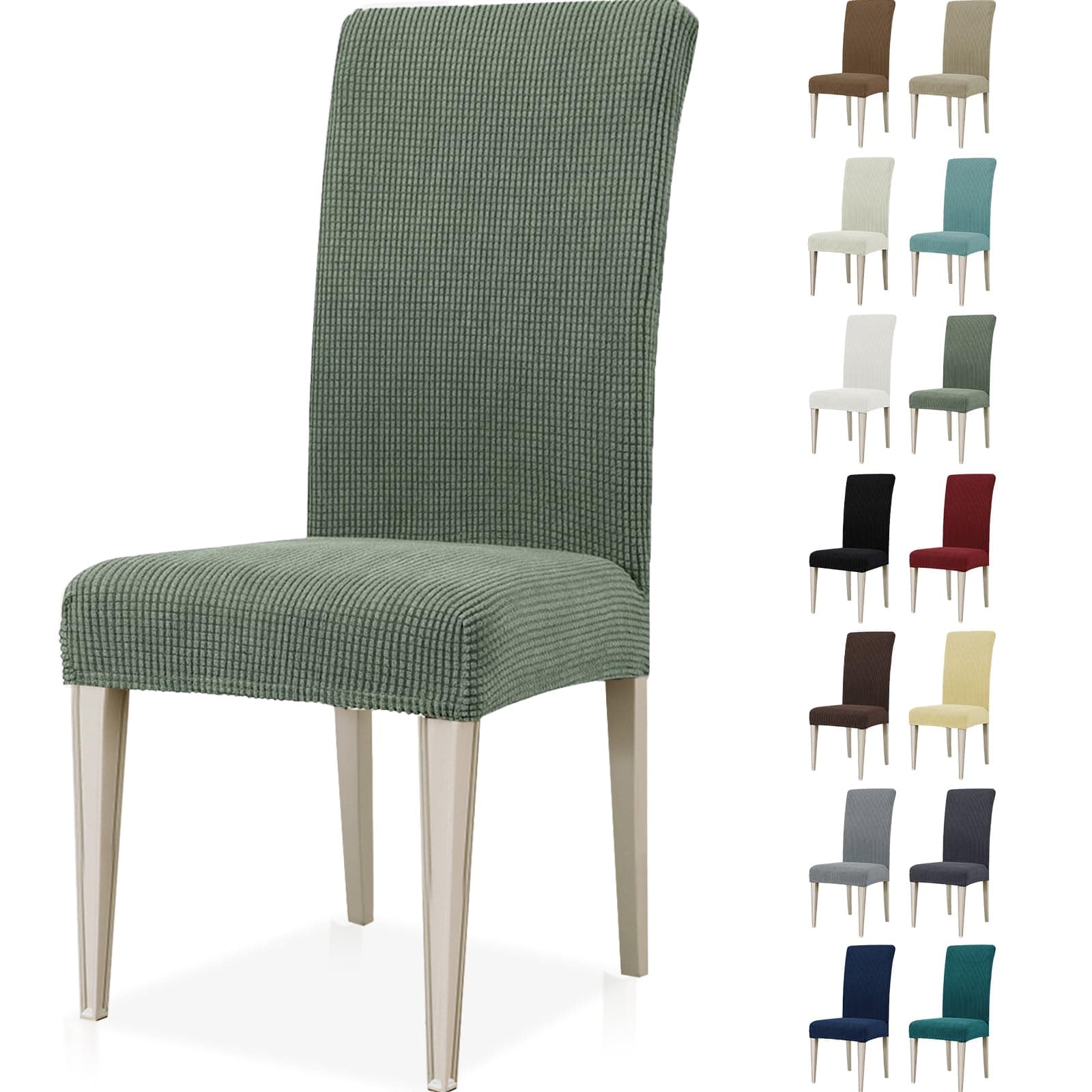 Ystyle Fundas Sillas De Comedor Pack 6, Fundas Para Sillas Ajustables, Funda Para Sillas Elástica, Cubre Funda Protectora Sillas Lavables Para Banquetes Hogar Restaurante Hotel, Verde Claro