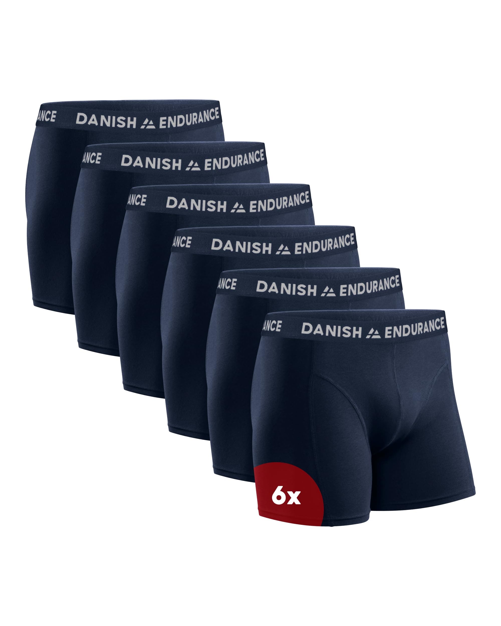 DANISH ENDURANCE Boxer Uomo Cotone Elasticizzato, Boxer a Pantaloncino Comodi e Traspiranti, Cuciture Piatte, con o Senza Patta Frontale, 6 Paia