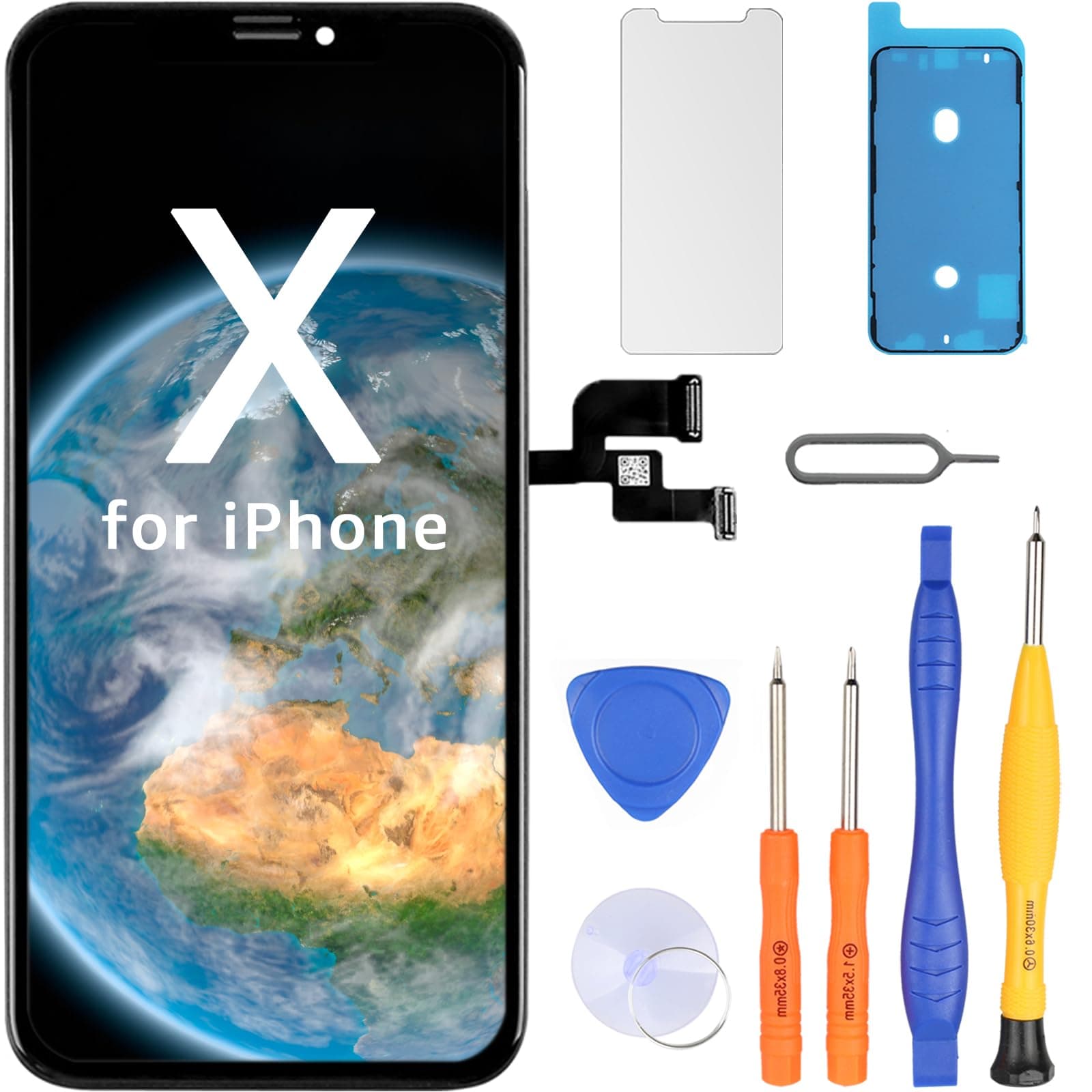 LL TRADER Display per iPhone X, FHD Touchscreen e LCD da 5,8" Ricambio Completo, Compatibile con iPhone 10 Display in Vetro Assemblaggio Digitalizzatore + Strumenti di Riparazione
