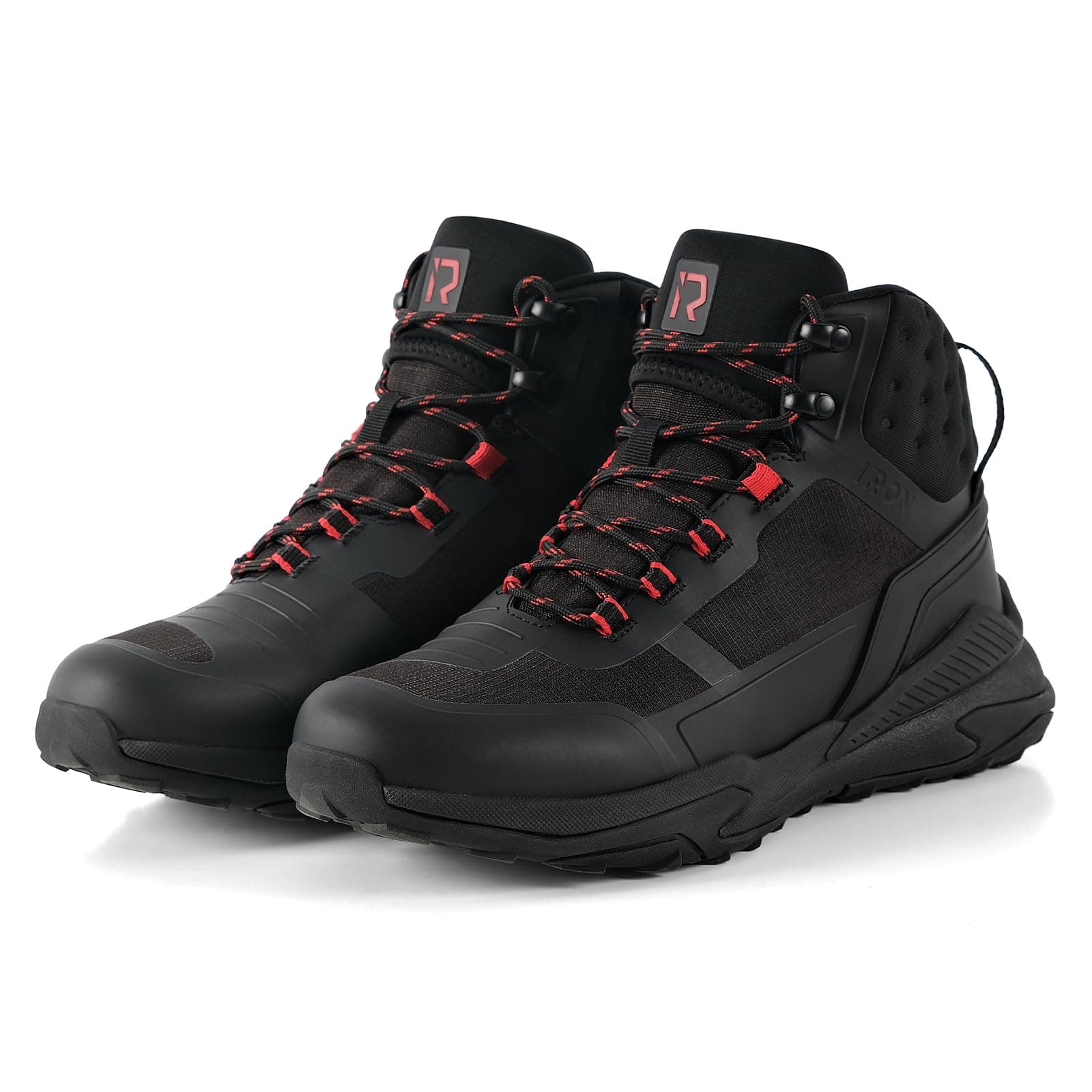 RIDEIRON Botas Moto Hombre Invierno Zapatos Moto Antideslizantes Impermeables Norma CE Botas Moto Informales Calle Transpirables Almacenamiento de Cordones Tobillera Almohadilla de Cambio Negro