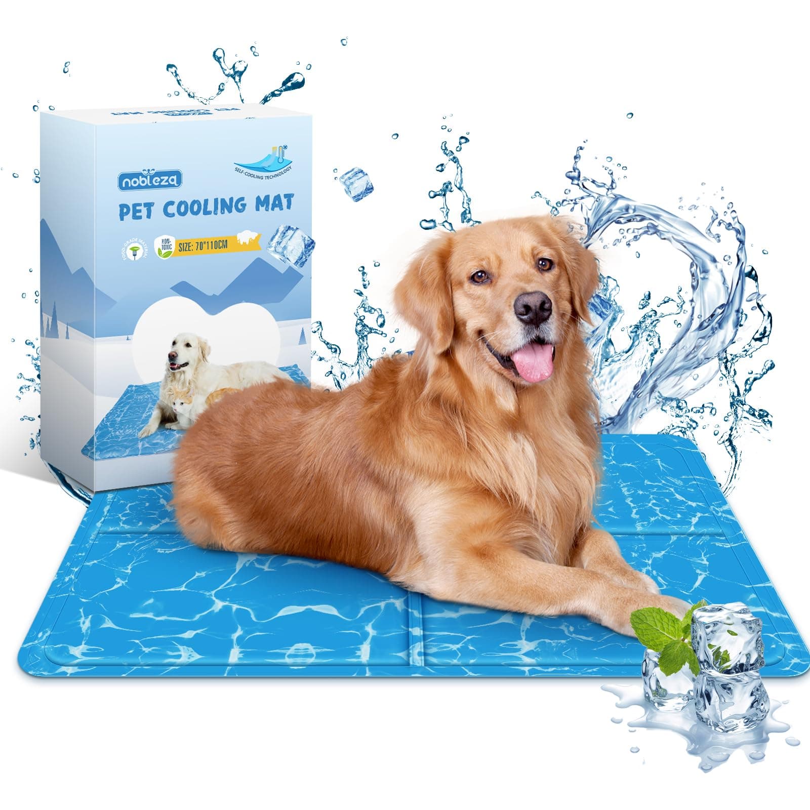 Nobleza - Tappetino Refrigerante in gel per cani, gatti e animali domestici, non tossico. 110 * 70 cm, XL
