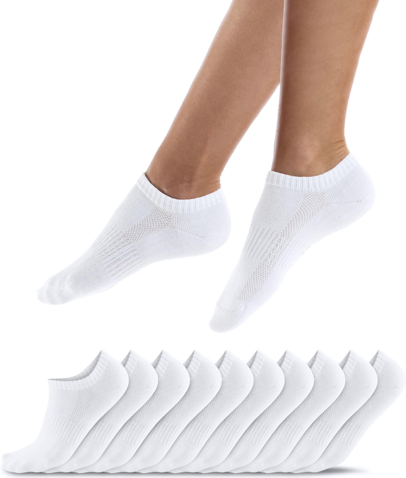 QINCAO Sneaker Socken Herren Damen 6/10 Paar Kurze Halbsocken Baumwolle Sportsocken Atmungsaktiv Laufsocken