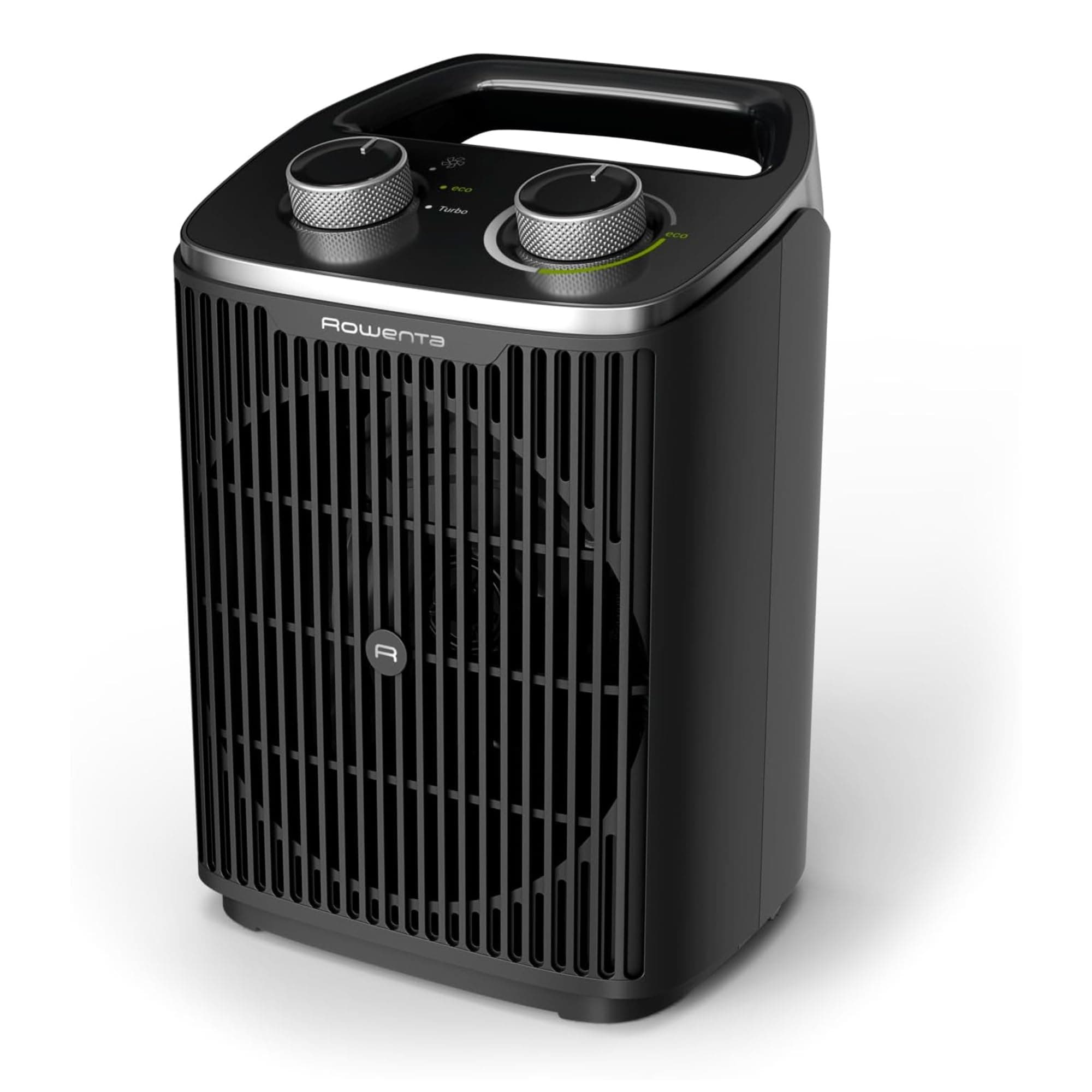 Rowenta Intense Comfort, Calefactor, 2000 W de potencia SO2350 | Bajo consumo, silencioso, apagado automático, 2 Modos Eco/Turbo, Calienta hasta 35m, Uso sencillo a diario, Color: Negro