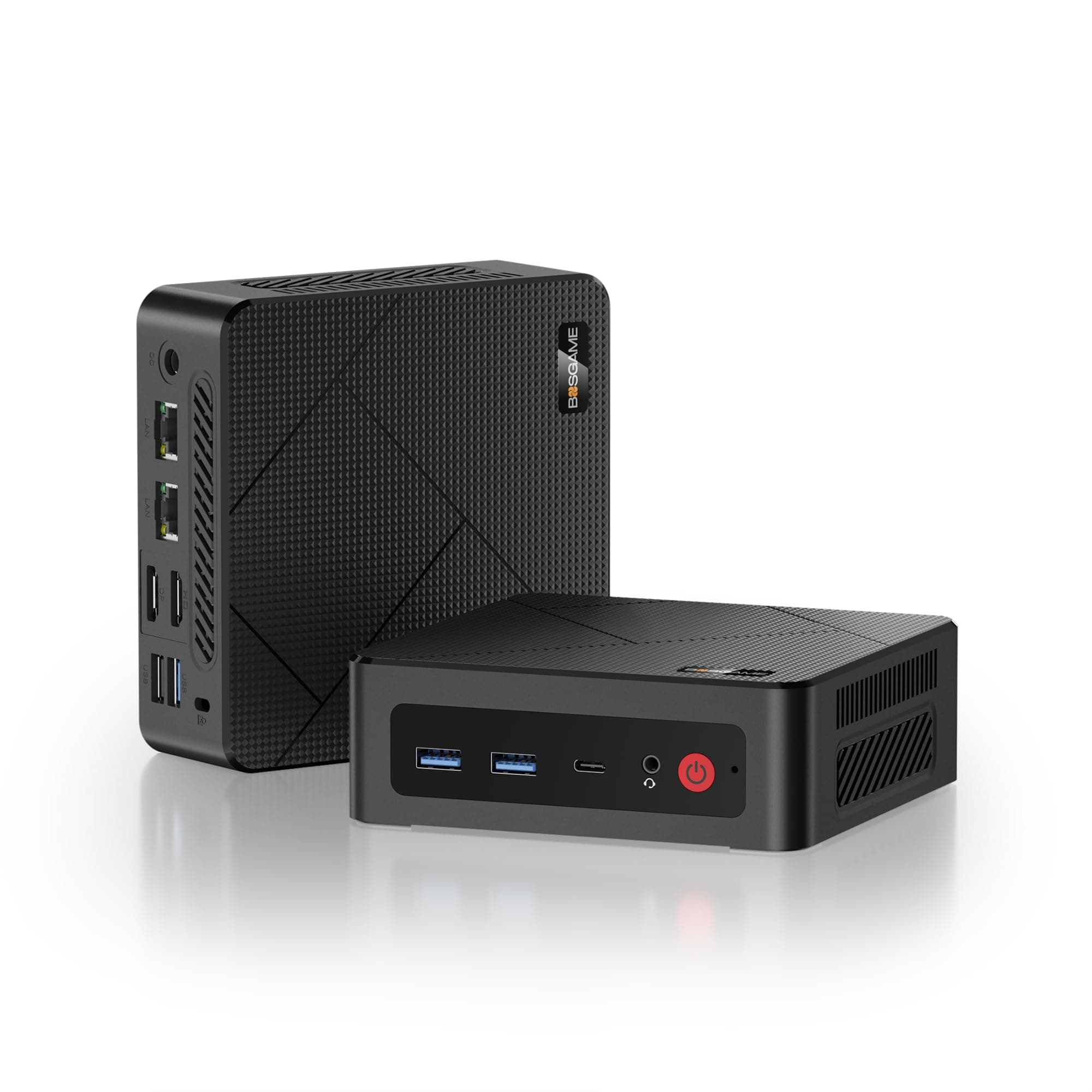 BOSGAME E4 Windows 11 Pro Business Mini PC Ryzen 5 3550H, 4 core, 8 thread, fino a 3,7 GHz, 16 GB DDR4 RAM, 1 TB SSD, 4K @60Hz Triple Display, HDMI, DP, Type-C, USB3.2, Dual LAN