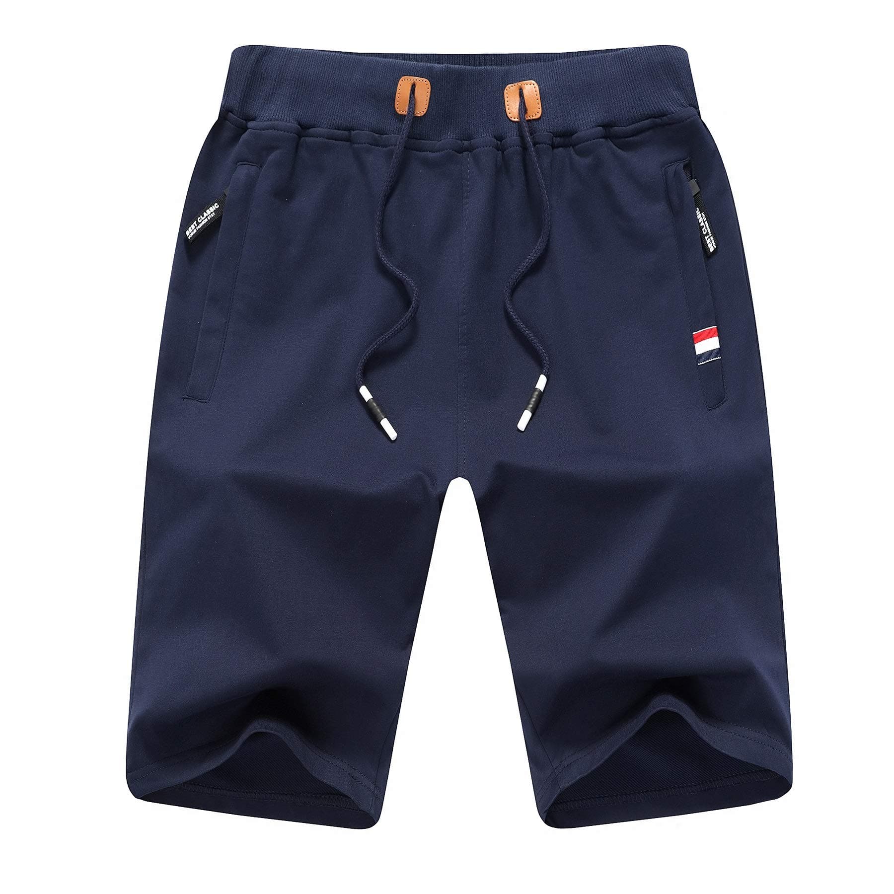 ZOXOZ Short Jogging Homme Coton avec Poches Zippées