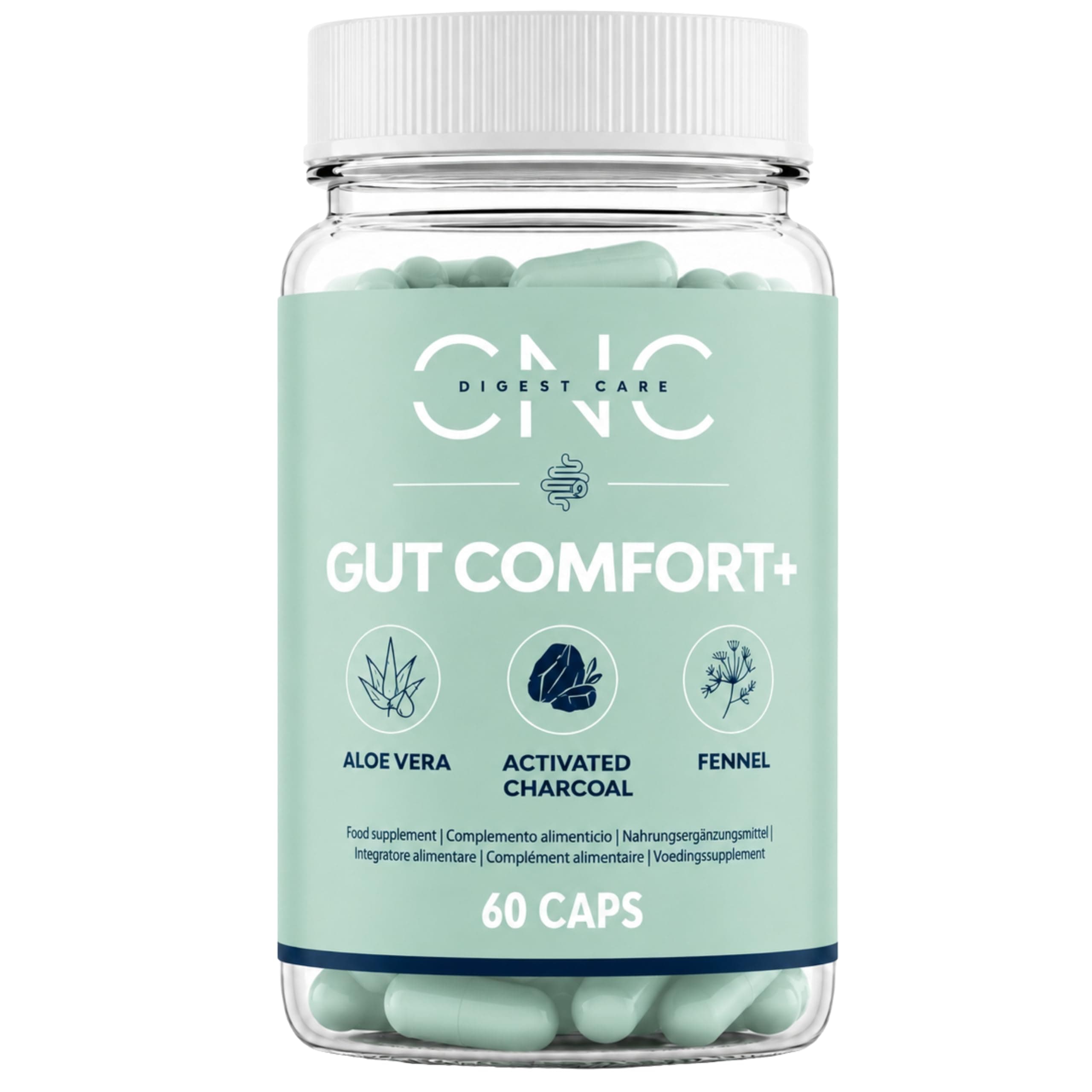 CNC DETOX Drenante Forte Dimagrante e Diuretico, Purificante Colon Fegato Intestino, Elimina Tossine e Liquidi, con Aloe Vera, Carbone Attivo, Finocchio ed Enzimi Probiotici 100B