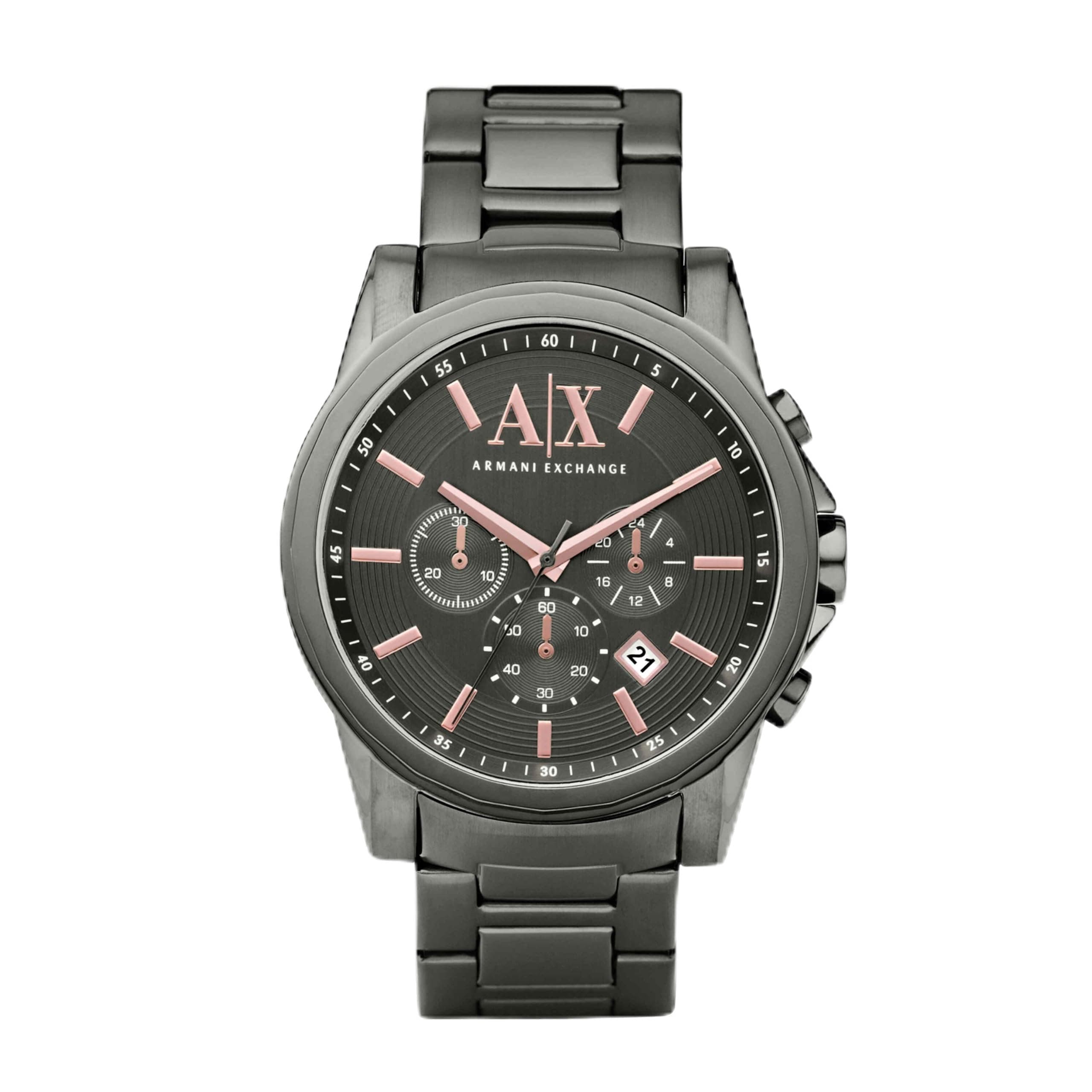 Armani Exchange Orologio da uomo, Movimento cronografico al quarzo e cassa da 45 mm con cinturino in acciaio