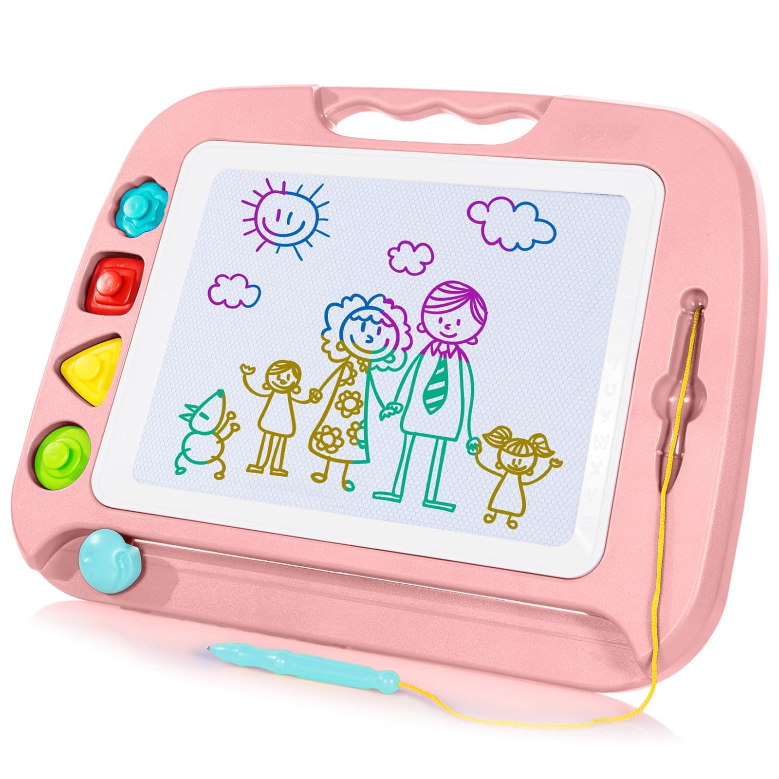 SGILE Grande Lavagna Magnetica per Bambini 2, 3, 4 Anni, Tavola da Disegno Cancellabile Lavagnetta Magica, Giocattoli Educativi, Regalo per Bambini, Portatile, 42 x 32 cm, Rosa Chiaro