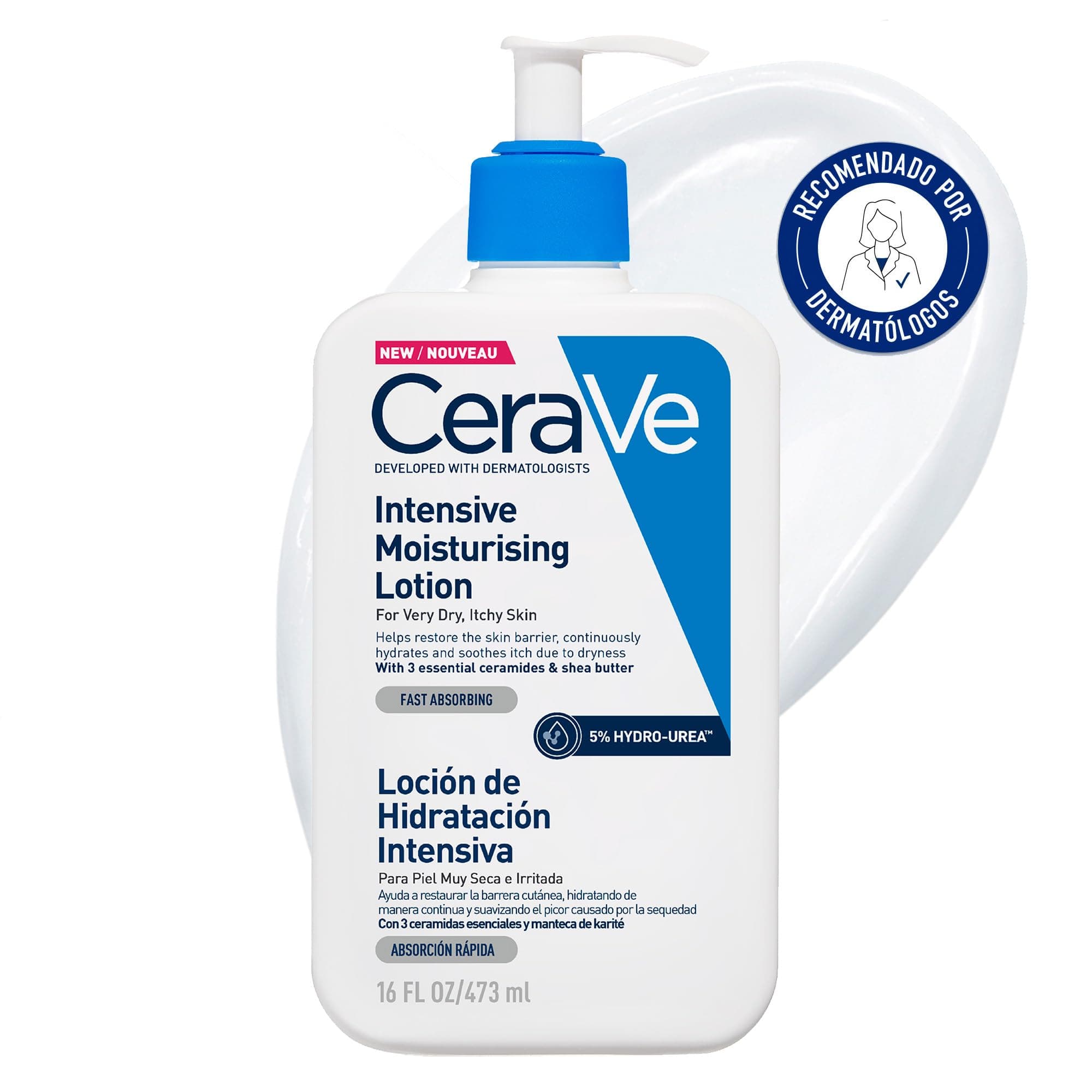 CeraVe Loción Hidratante Intensiva, Para Pieles Muy Secas e Irritadas, Restaura la Barrera Protectora, Enriquecida con Ceramidas Esenciales y Manteca de Karité