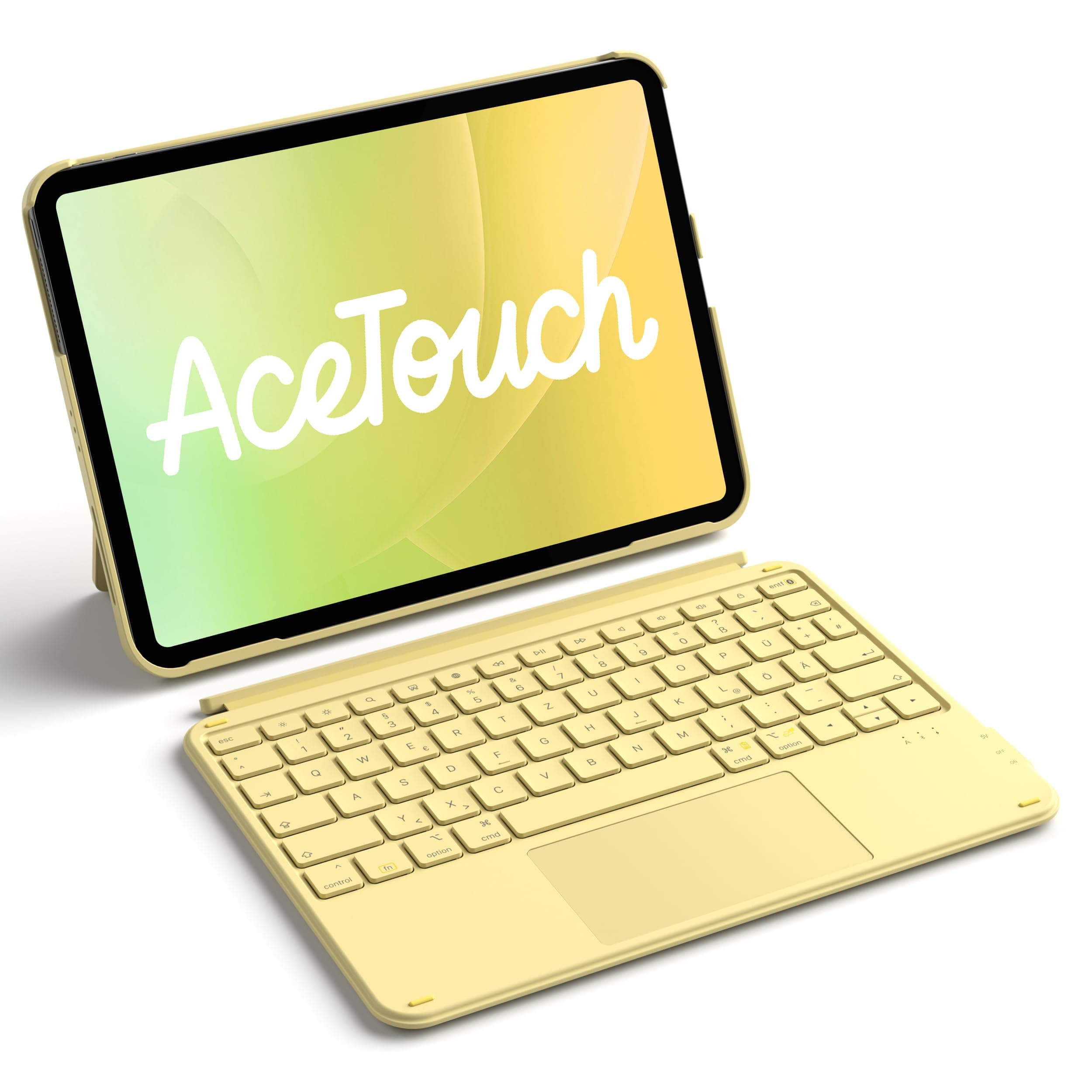 Inateck Hülle mit Tastatur,Ultraleichte Tastatur für iPad 10/11 Generation A16 2025 11 Zoll,iPad Air 11" M3/M2 (2025/2024),Air 5/4,Pro 11 4/3/2/1,Abnehmbar, mit Touchpad, QWERTZ, AceTouch KB04122