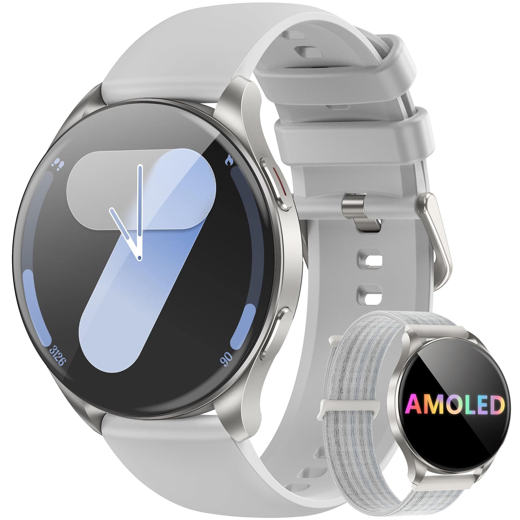 Blackview Smartwatch Uomo Donna, Effettua e Rispondi alle Chiamate, Orologio Smartwatch Fitness con 1.43' HD AMOLED/112+ Sportive/SpO2/Monitoraggio del Sonno/Cardiofrequenzimetro per Android IOS