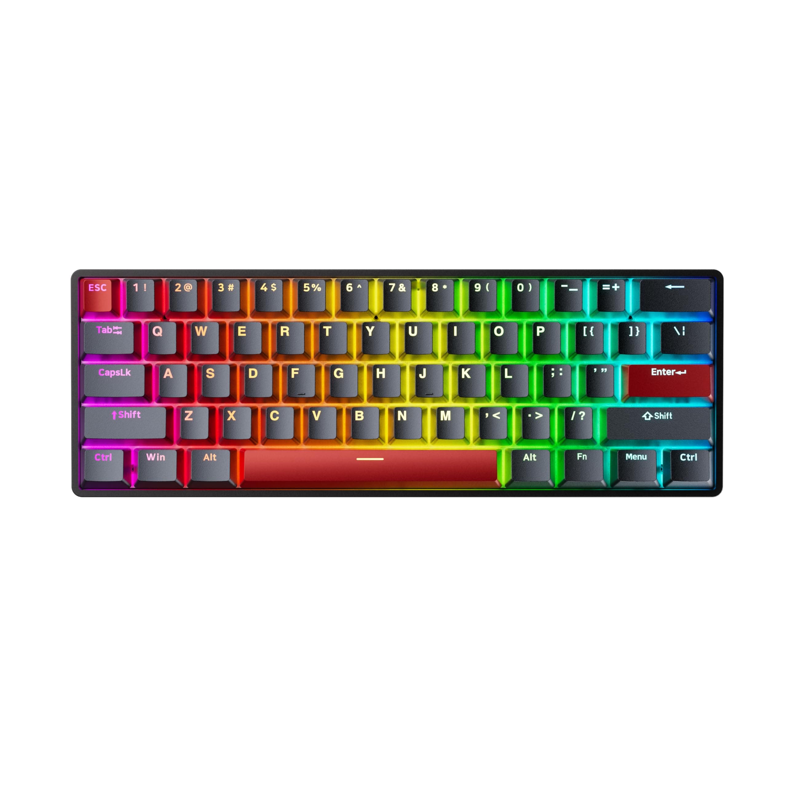 DrunkDeer Clavier de Jeu mécanique TKL G60 à déclenchement Rapide, Touches RVB PBT Compact, 60% 61 Touches USB, Noir