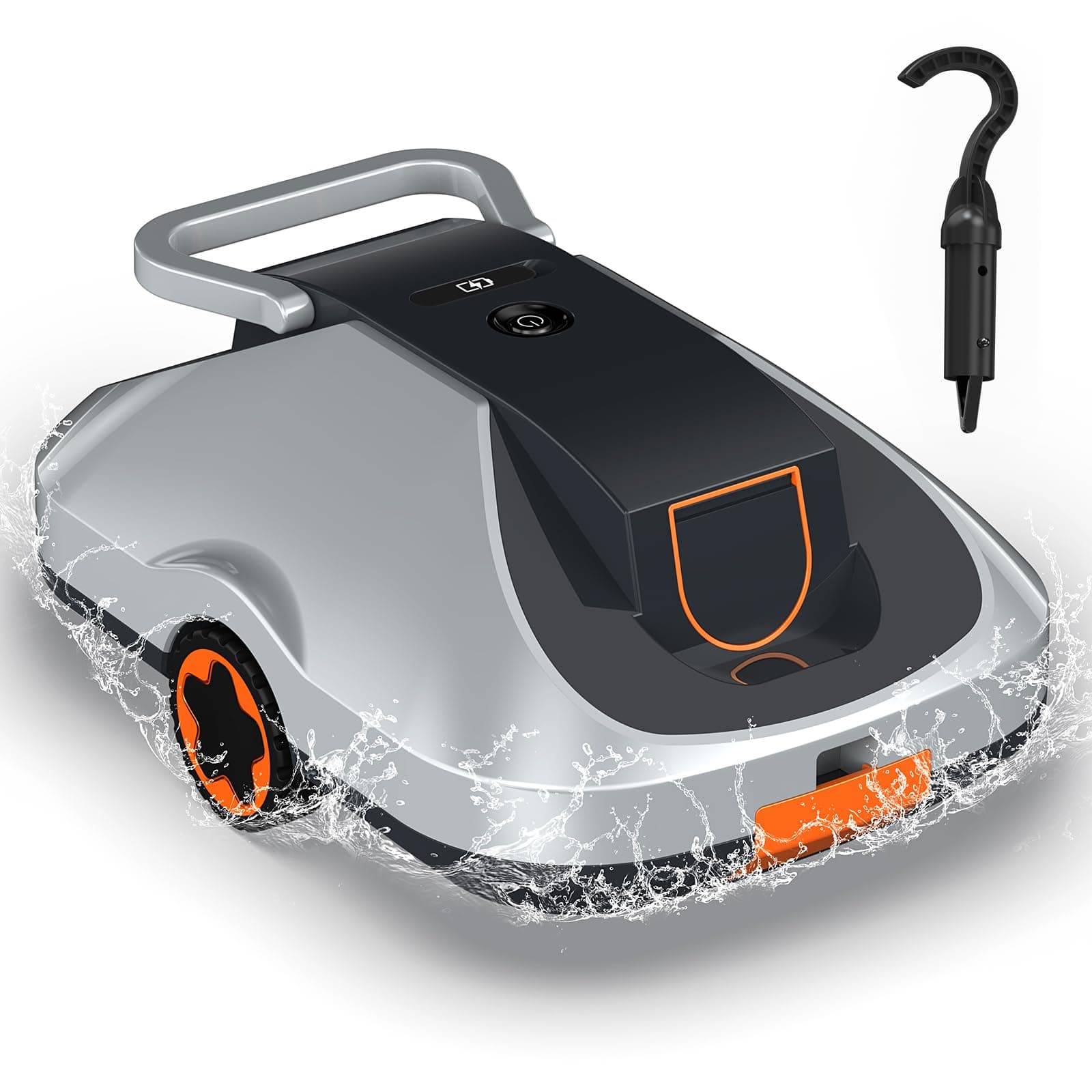 Robot Piscine sans Fil, Robot aspirateur Piscine sans Fil, 200Min d’Autonomie, Retour Automatique, Filtration Ultra-Fine, Navigation Intelligente, Compact et Portable pour Piscines Hors Sol 232 m²