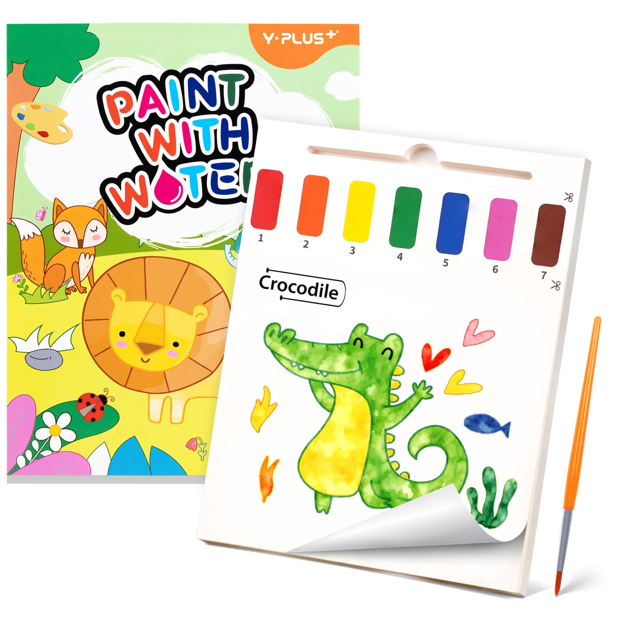 YPLUS Pintura con Libros de Agua para Niños Pequeños,Papel de Acuarela para Edades de 1 a 4 años,Regalo de Arte Artesanal con Pincel e Ilustraciones de Animales Incluidas