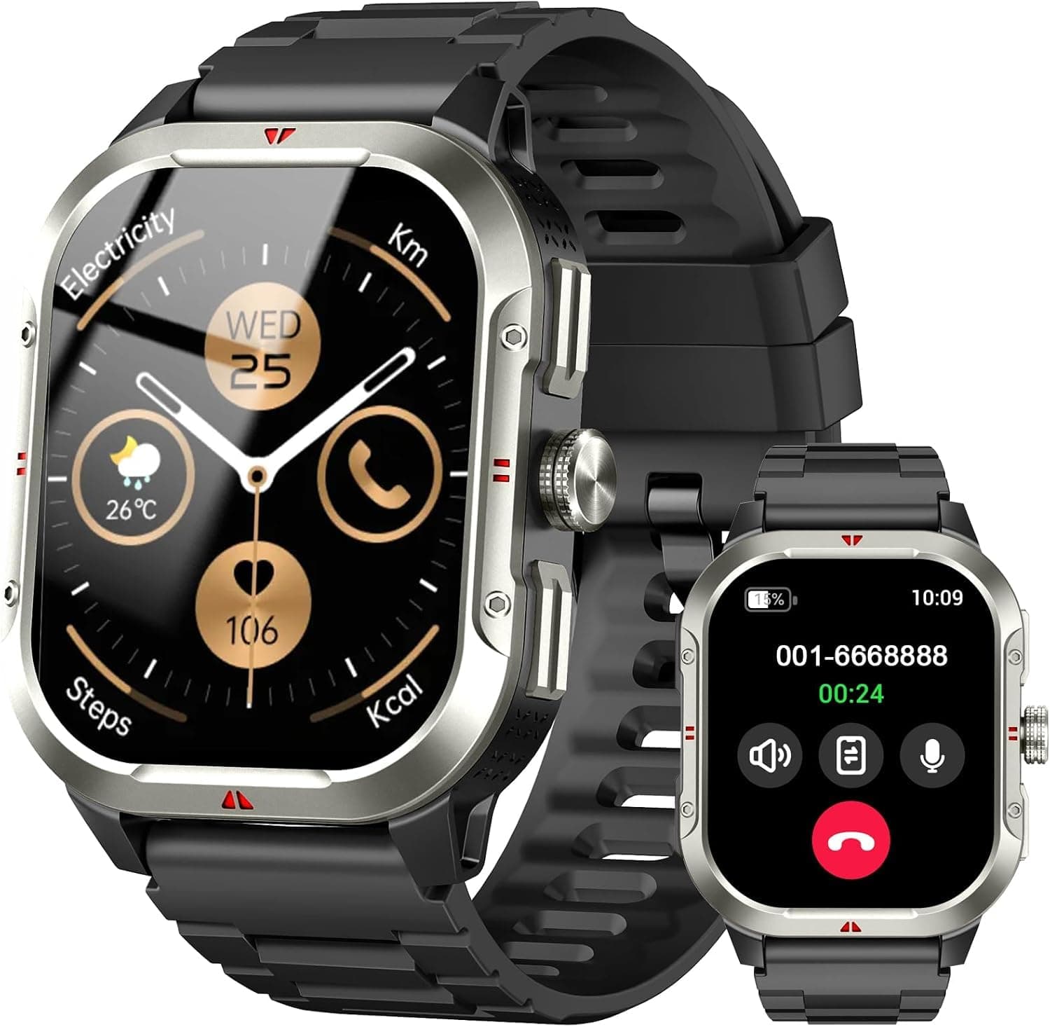 Montre Connectée avec GPS Intégré, Smartwatch Homme Femme avec Appel Bluetooth, 110+ Sportifs, Montre Sport avec Podometre, Suivi Santé et Sommeil, Etanche IP68, 2.06" HD Smart Watch pour Android IOS