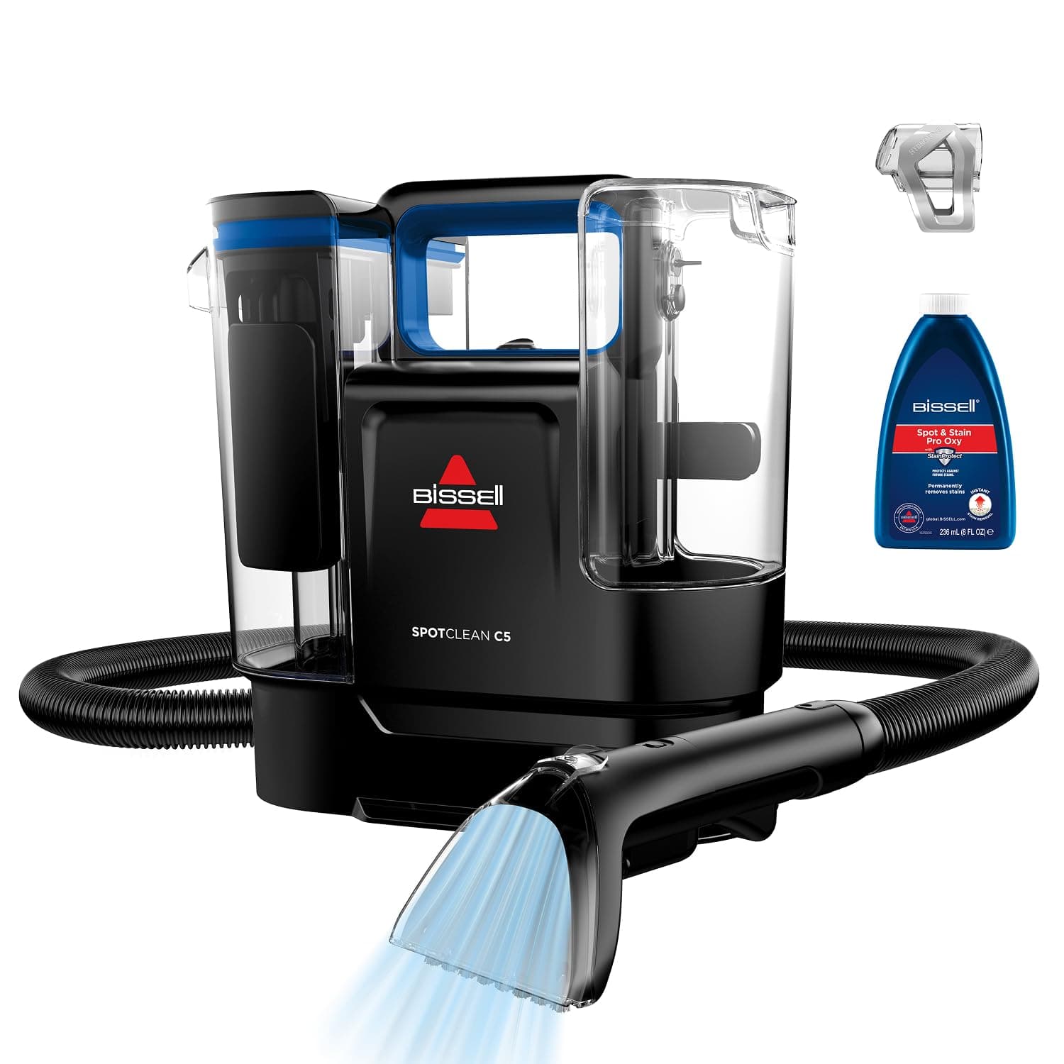 BISSELL SpotClean C5, Shampouineuse Canapé, Moteur Puissant de 400W, Nettoyeur Léger avec Système Triple Action, Nettoyeur pour Tapis, Moquettes, Meubles, Tissus, Voiture & Plus, 3861N