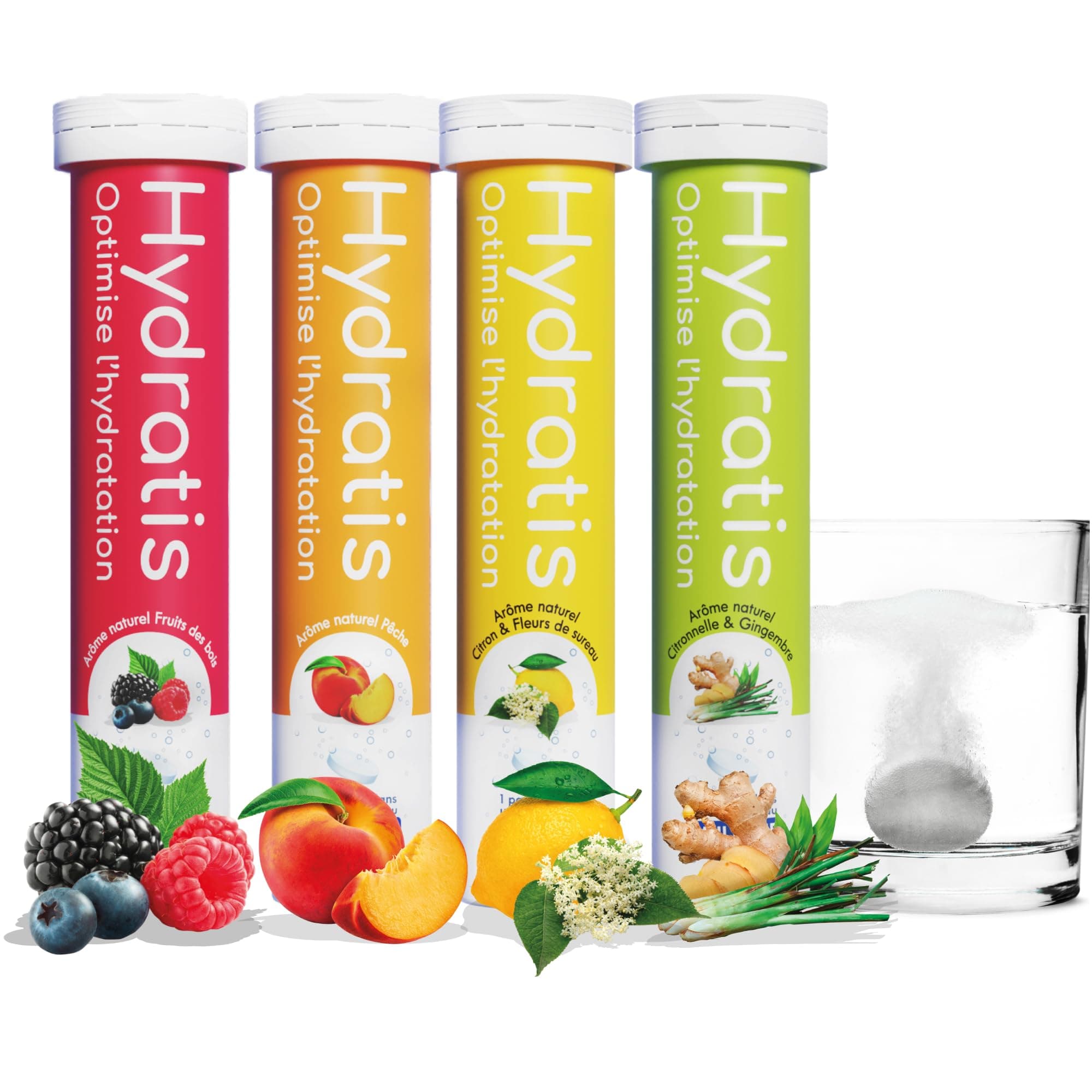 HYDRATIS - Pastilles Hydratation Electrolytes - Mix 4 Parfums - Améliore l'Hydratation et Favorise l'Énergie - Formule Isotonique - Sport. Récupération (80 Pastilles)