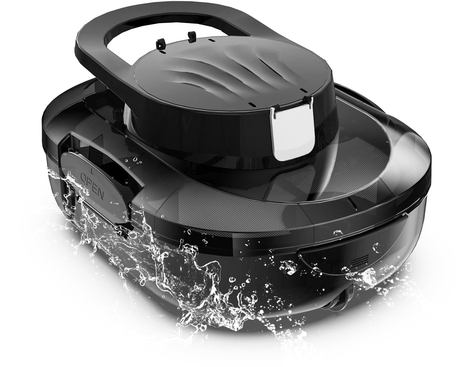 BRINBO S1PRO 2026 Upgrade Robot Piscine, Autonomie de 120 Minutes, Double Moteur Nettoyeur de Piscine, Compact et Léger Aspirateur Piscine sans Fil, Idéal pour Piscines à Fond Plat 95m², Blanc Noir