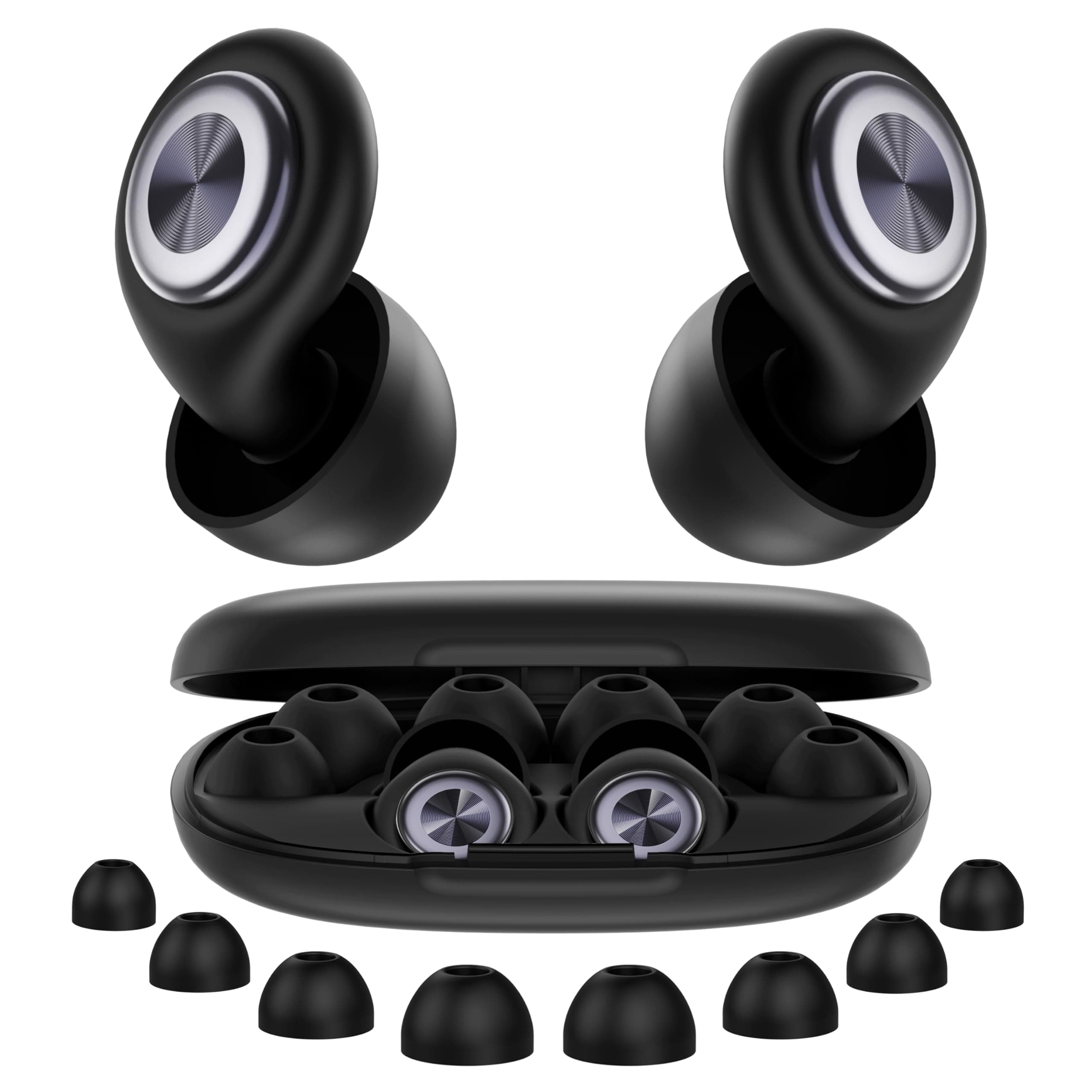 Bouchon D’oreille pour Dormir -45dB Anti Bruit, Protection Auditive Réutilisable en Silicone, 4 Tailles XS/S/M/L, Confort Léger Boule Quies pour Sommeil, Voyage, Concentration, Concert