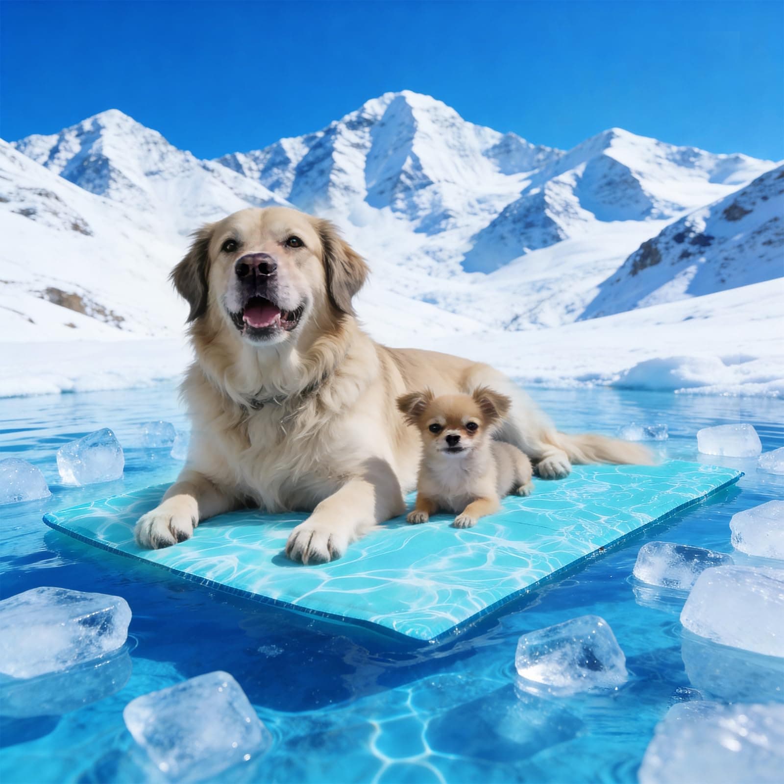 Pawtasy Tapis de refroidissement durable pour chien - 120 x 80 cm - XXL - Gel non toxique activé par pression - Tapis auto-rafraîchissant pour chiens de très grande taille - Couverture de glace pour