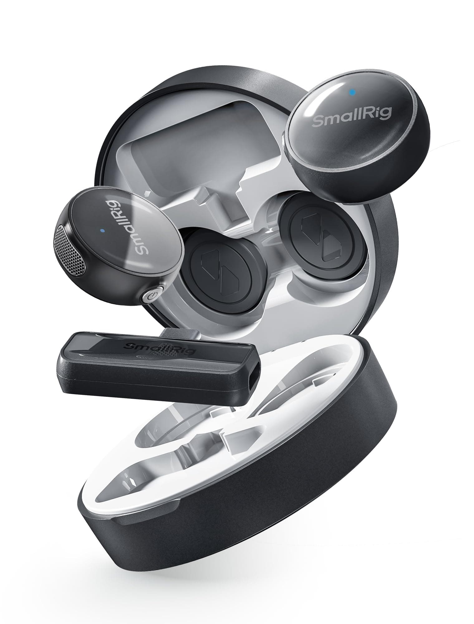 SMALLRIG S60 Micrófono de Solapa Inalámbrico Con USB C para iPhone y Android - Mini Con Batería de 44 Horas, Reducción de Ruido, Silencio, Ganancia y Clip - 4934