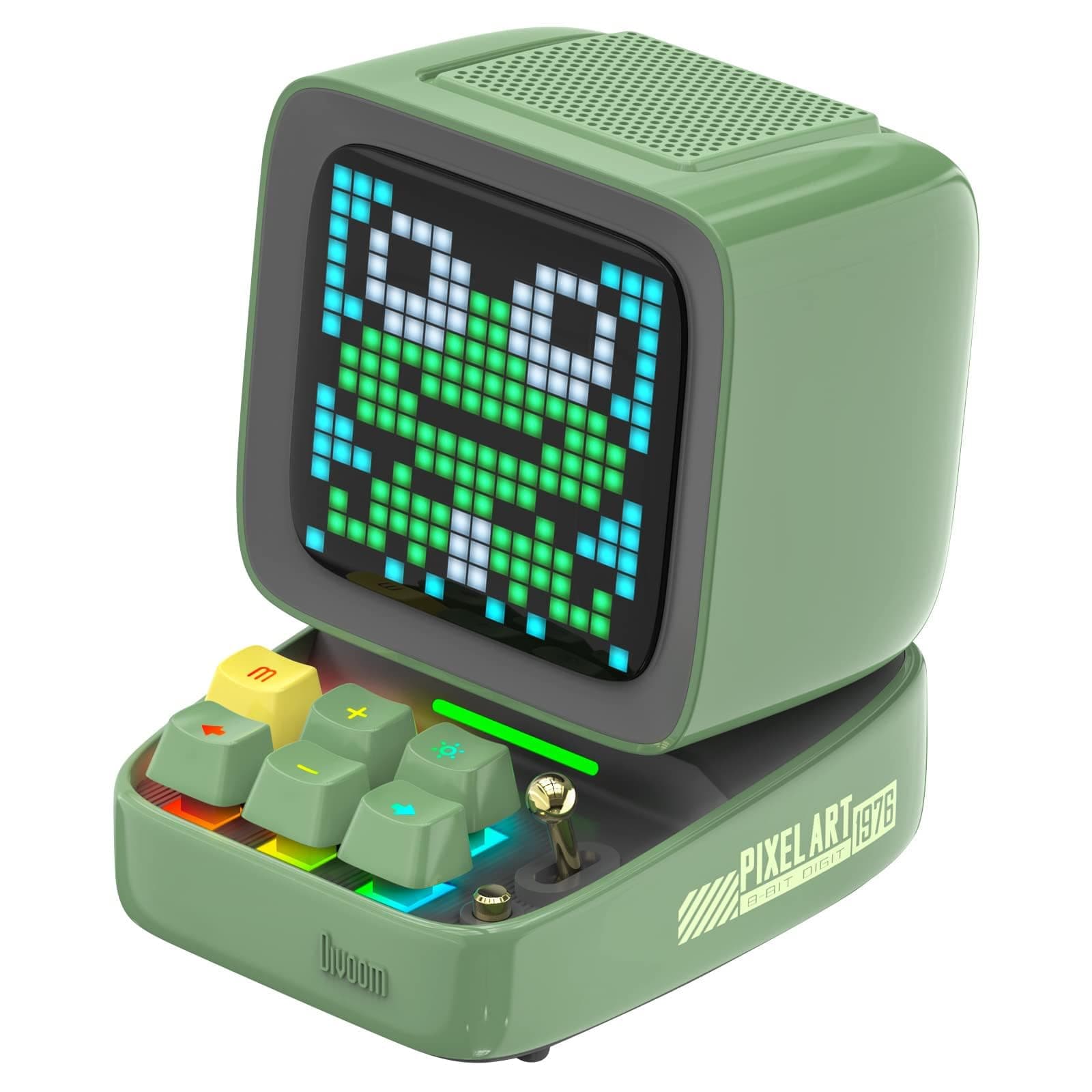 Divoom Ditoo Haut-Parleur Bluetooth Portable avec Rétro Écran Pixel, Contrôle de l'Application Smartphone/Claviers Mécaniques Rétroéclairés RVB (Vert)