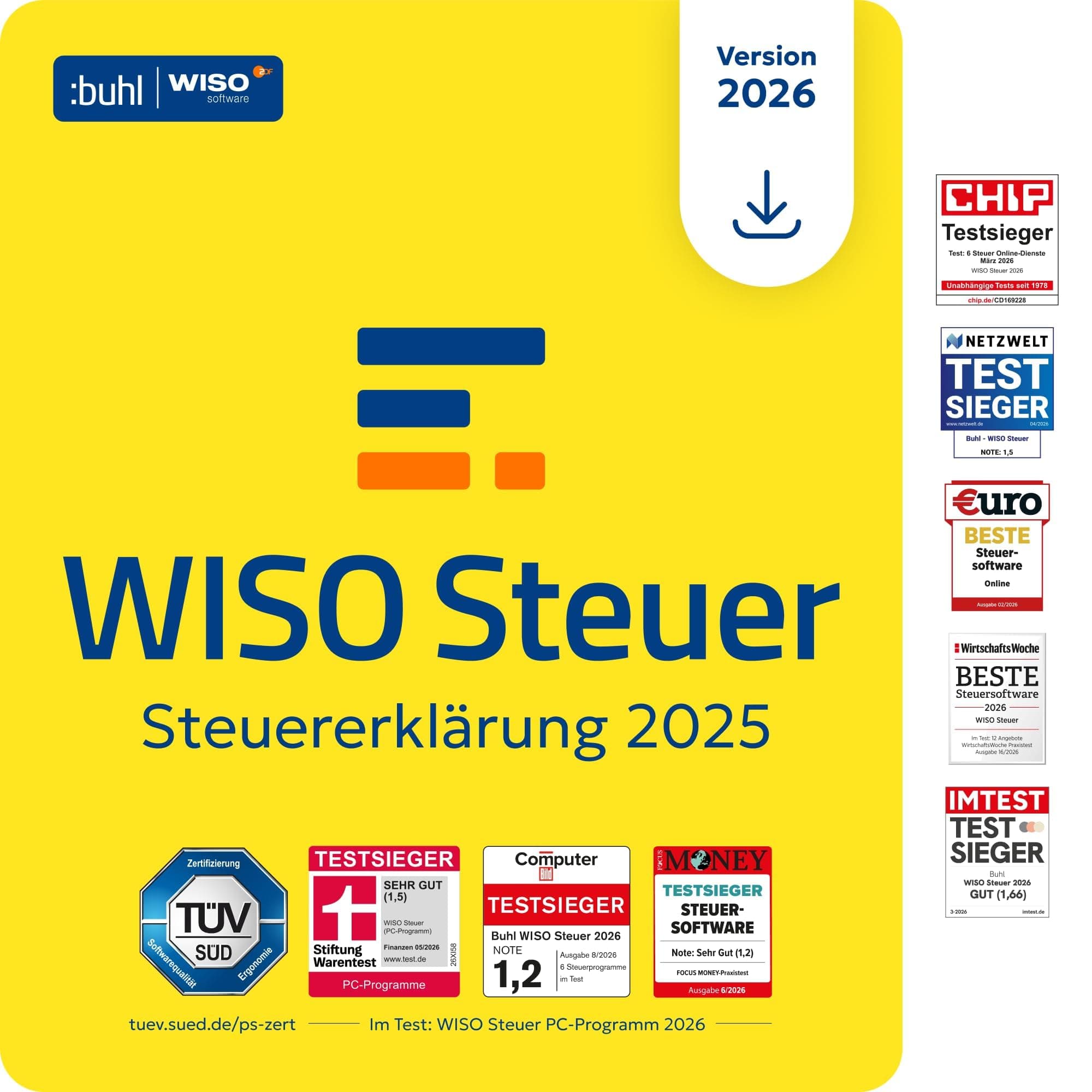 WISO Steuer 2026 (für Steuerjahr 2025) Für Windows, Mac, Smartphones und Tablets | Digitaler Download