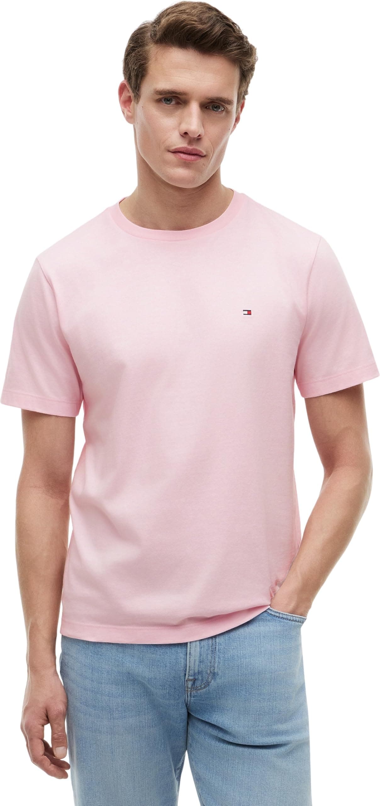 Tommy Hilfiger Herren T-Shirt Kurzarm Seasonal Solid Tee mit Rundhalsausschnitt