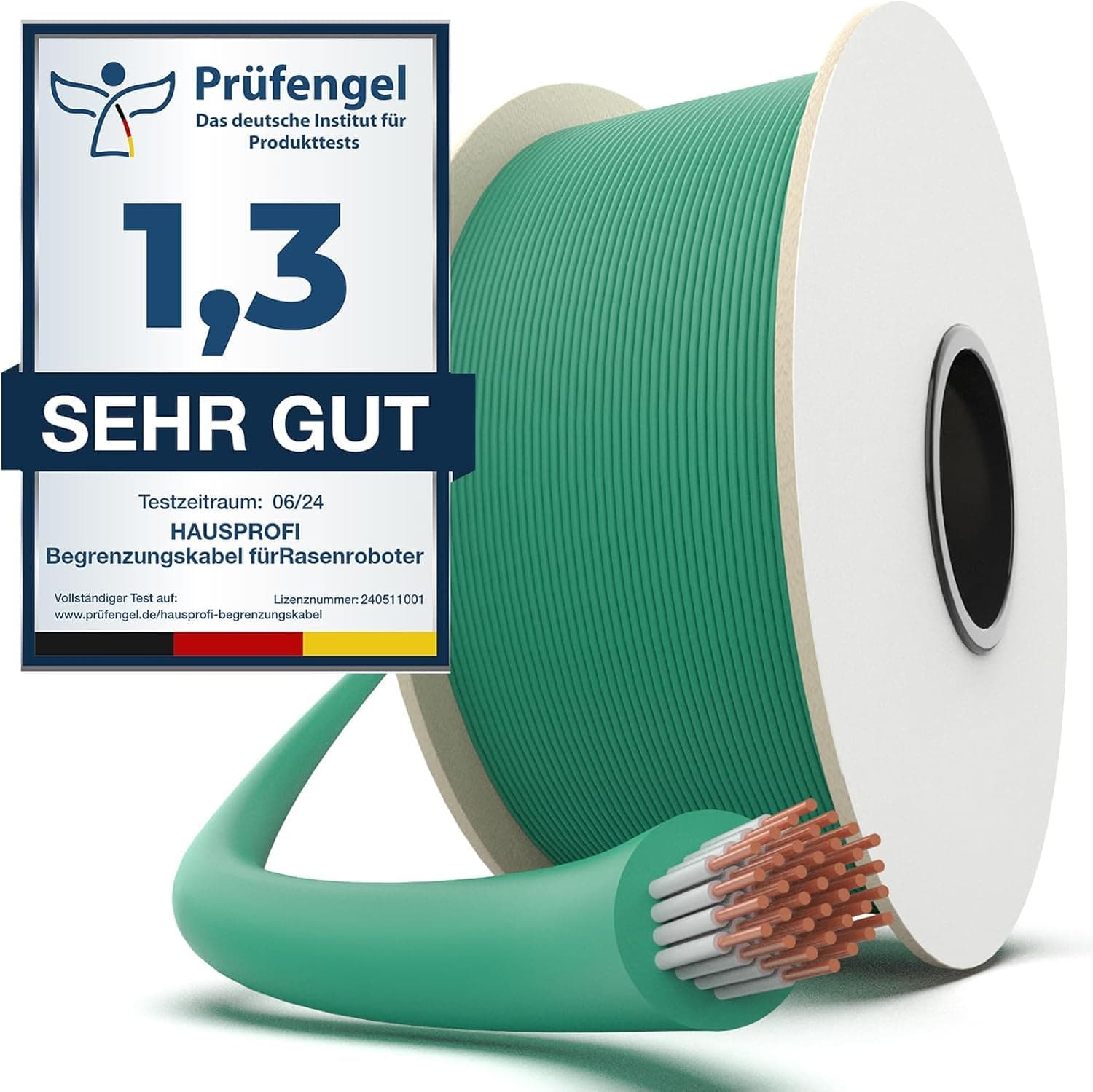 HAUSPROFI Cable Robot Tondeuse 100M Universel Compatible, Fil robot tondeuse, Câble périphérique en cuivre étamé de qualité, Câble pour robots tondeuses de Husqvarna,Worx,Gardena,Bosch,Yard Force etc