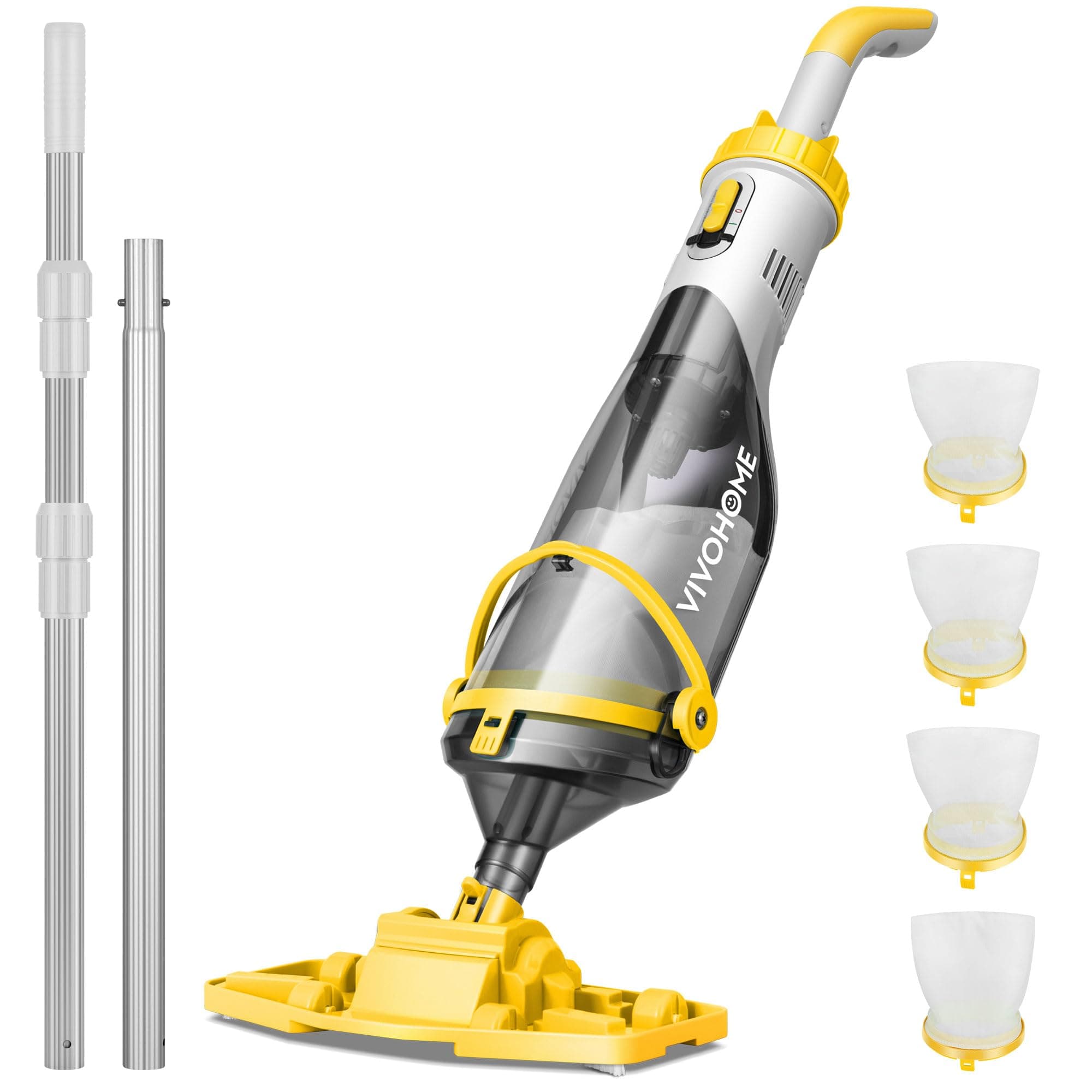 VIVOHOME 278cm Aspirador de Piscina Inalámbrica con Succión Fuerte de 4200LPH, Limpiafondos Piscina Autonomía de 60 Minutos para Piscinas Spas y Jacuzzis