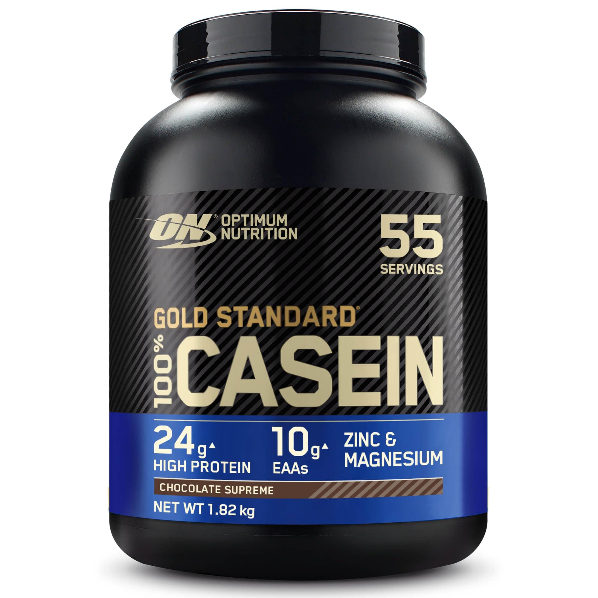 Optimum Nutrition Gold Standard 100% Proteína de Caseína en Polvo, Sabor Chocolate Supremo, 1.82kg, 55 Servicios