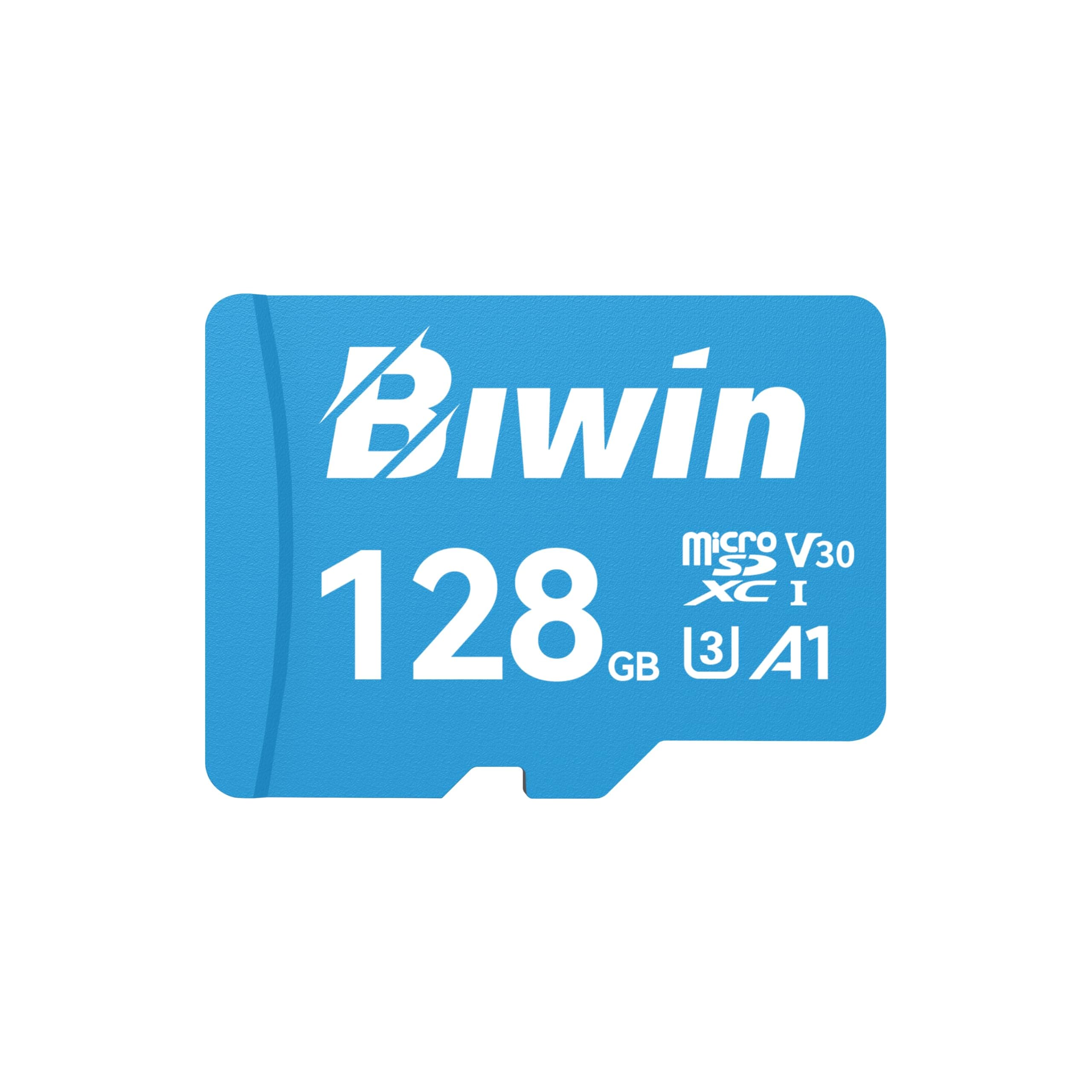 Carte Micro SDXC Biwin MS100 128 Go, Carte mémoire MicroSD UHS-I, A1, V30, U3 Classe 10, jusqu'à 100 Mo/s pour Smartphones, tablettes, caméras de sécurité et caméras de Bord